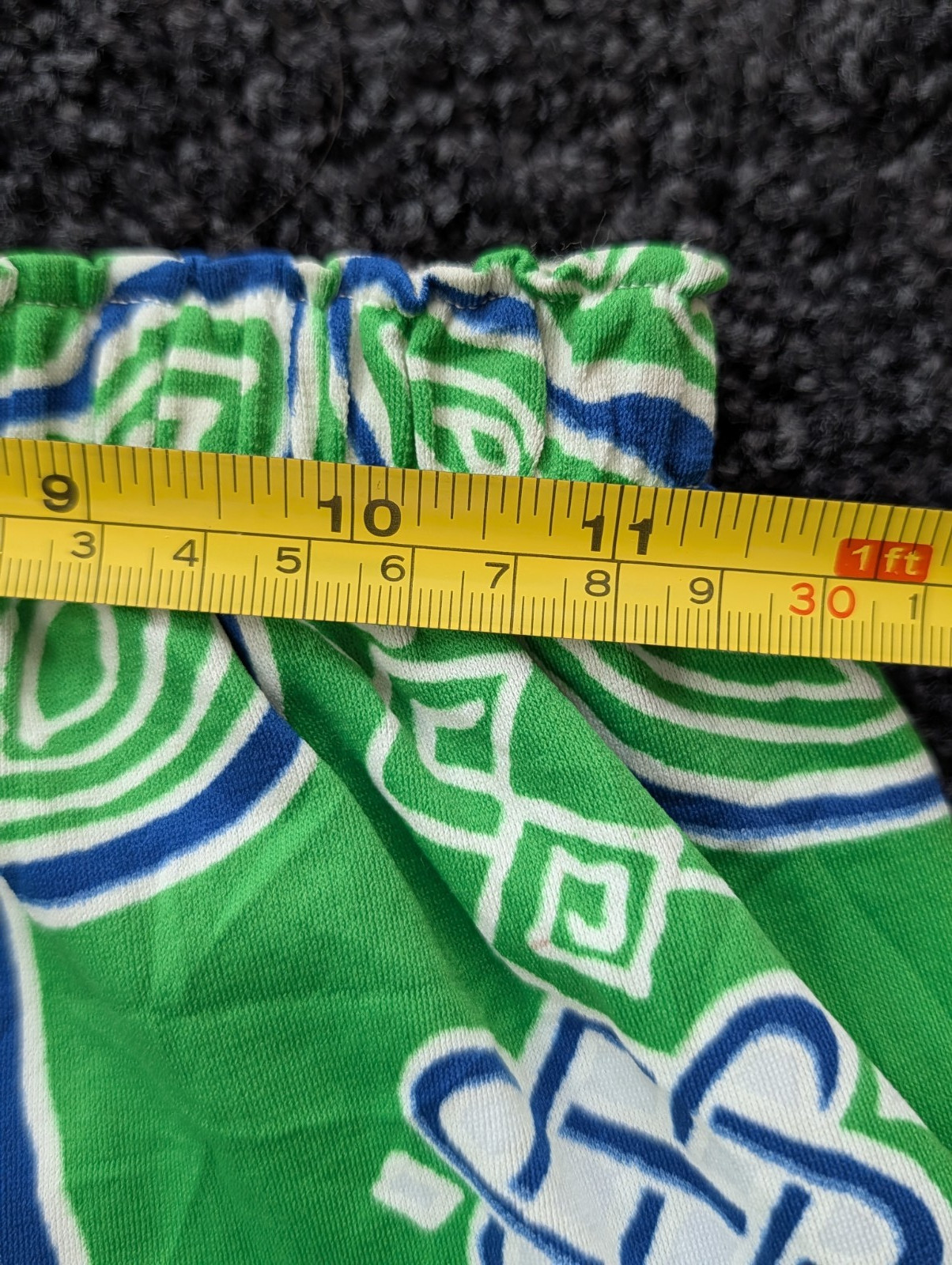 Vintage Nylon Palazzo Lounge Pajama Pants Elastic Waist Lingerie Green Blue M/L