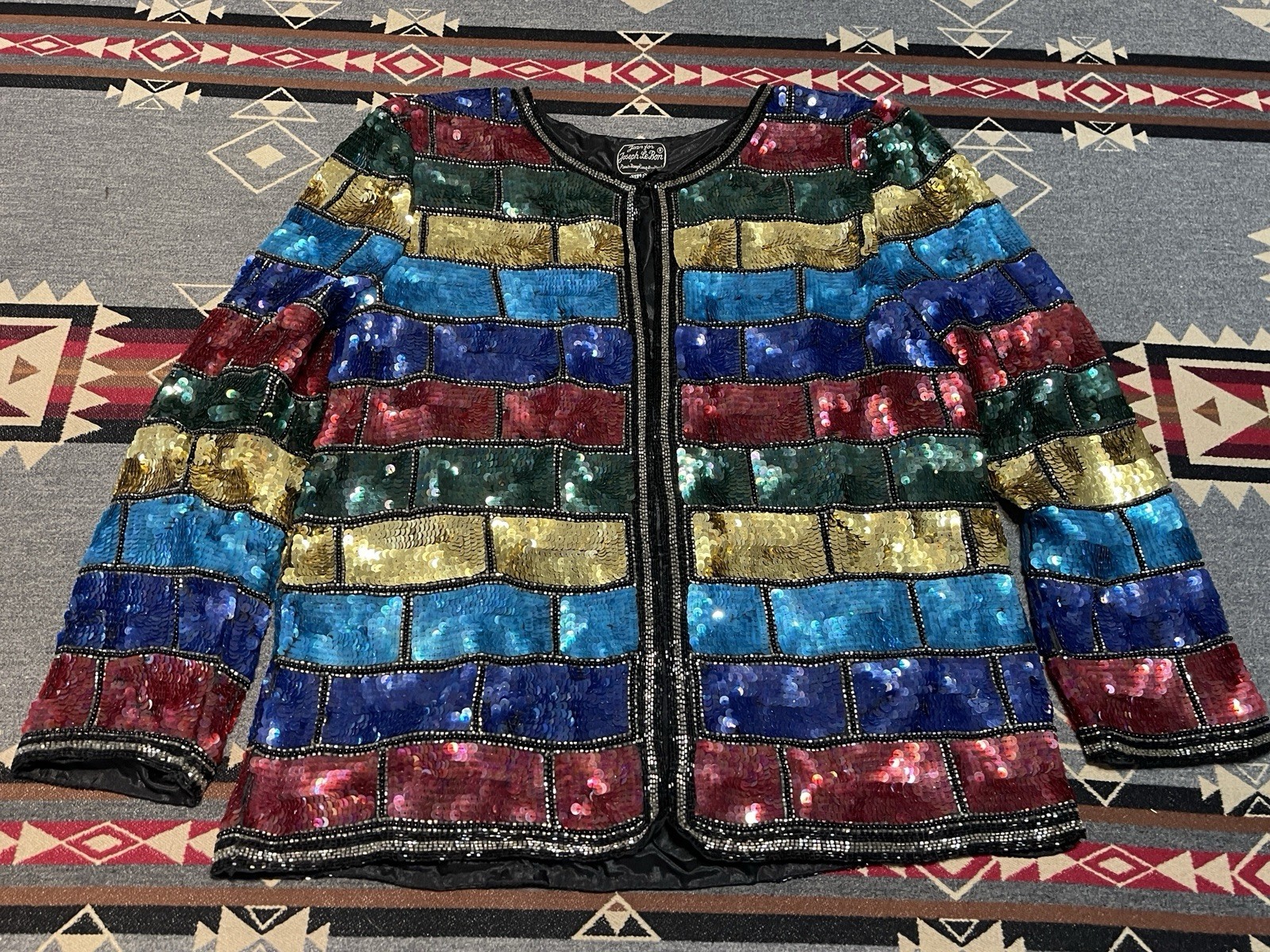 Vintage Jean for Joseph Le Bon Sequin Silk Jacket Women’s M T3