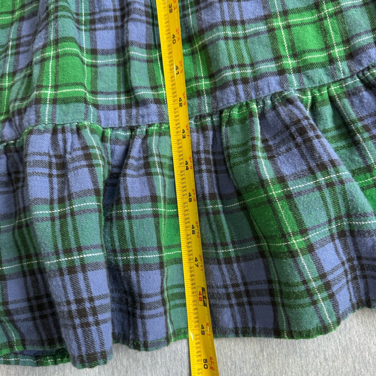 VTG Classic Elements Prairie Flannel Nightgown 3X Plaid Grannycore Cottage Farm