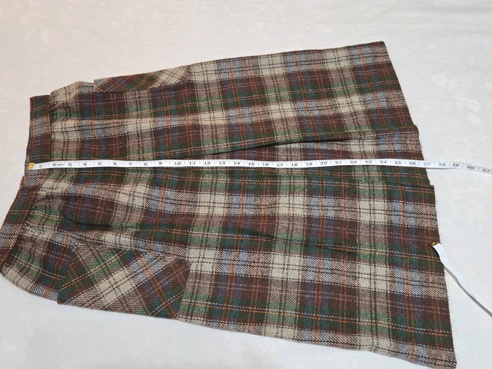 Vtg 80s Plaid Midi, Drk Academia, Pleated With Deep Pockets, Modern Sz 26″ Waist