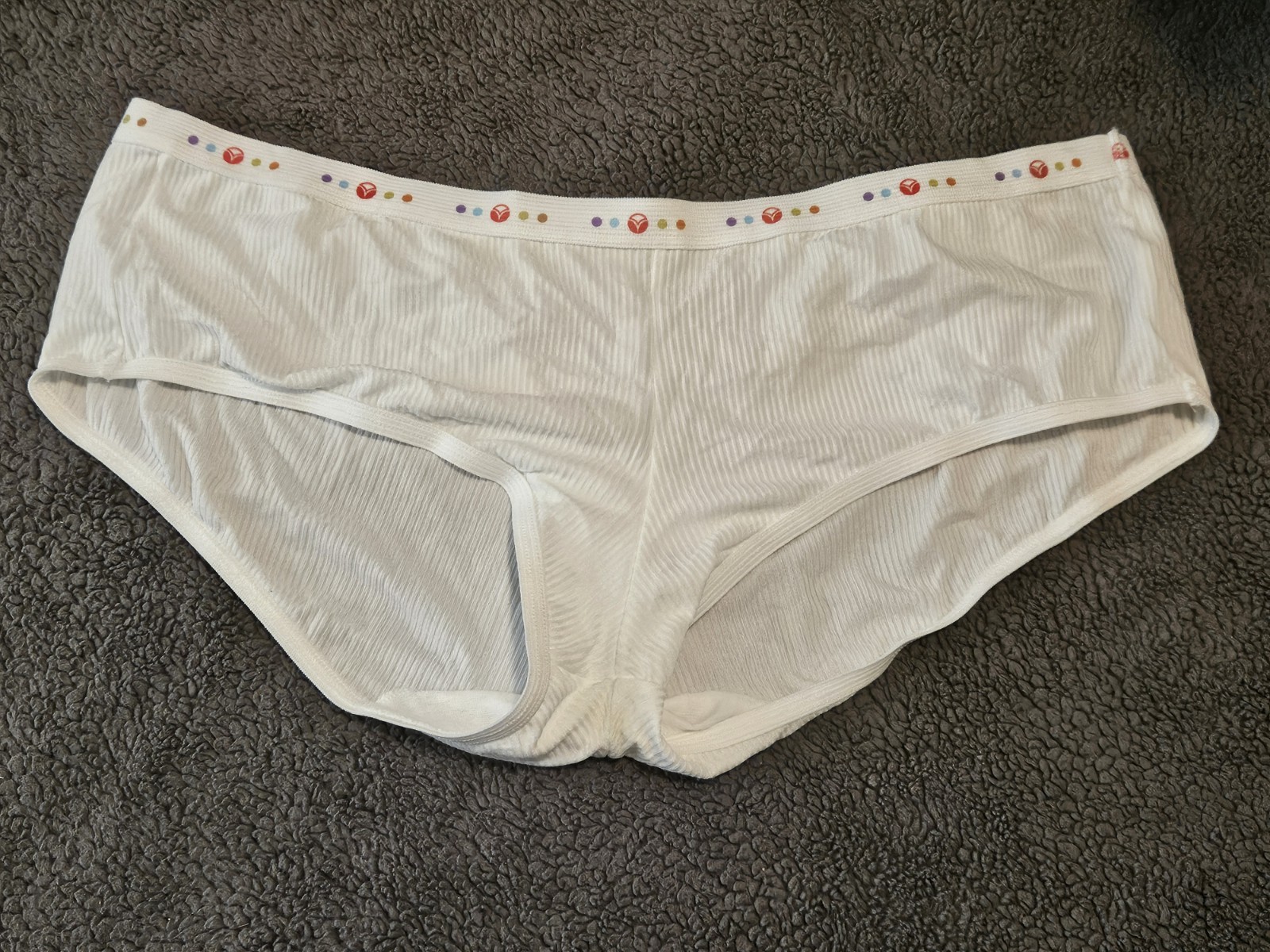 VTG Vassarette Women’s Boyleg Panties Black w/Polka Dot Waist Trim Sz:7/44