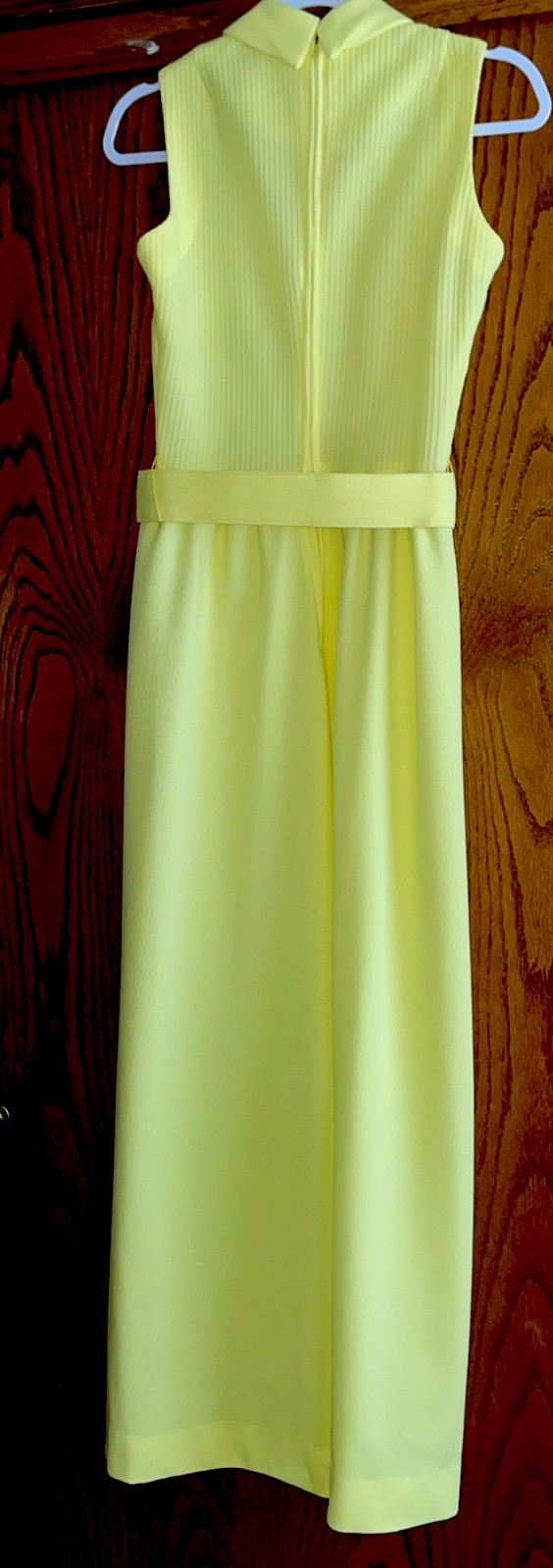 Vintage Jerrie Laurie Yellow Belted Maxie Dress Women’s Size 8 Sleeveless, USA