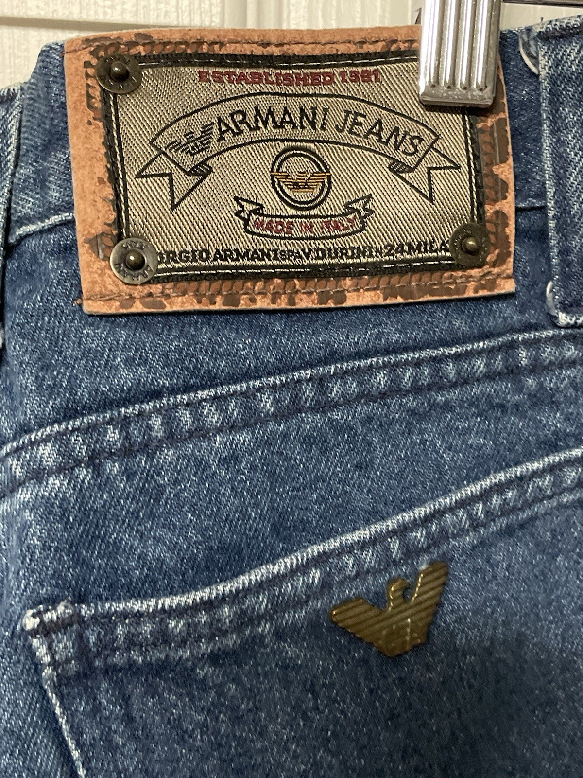 Vtg Armani Jeans 28×26 Unisex 80s 90s Tapered Leg High Waist Made in Italy C2