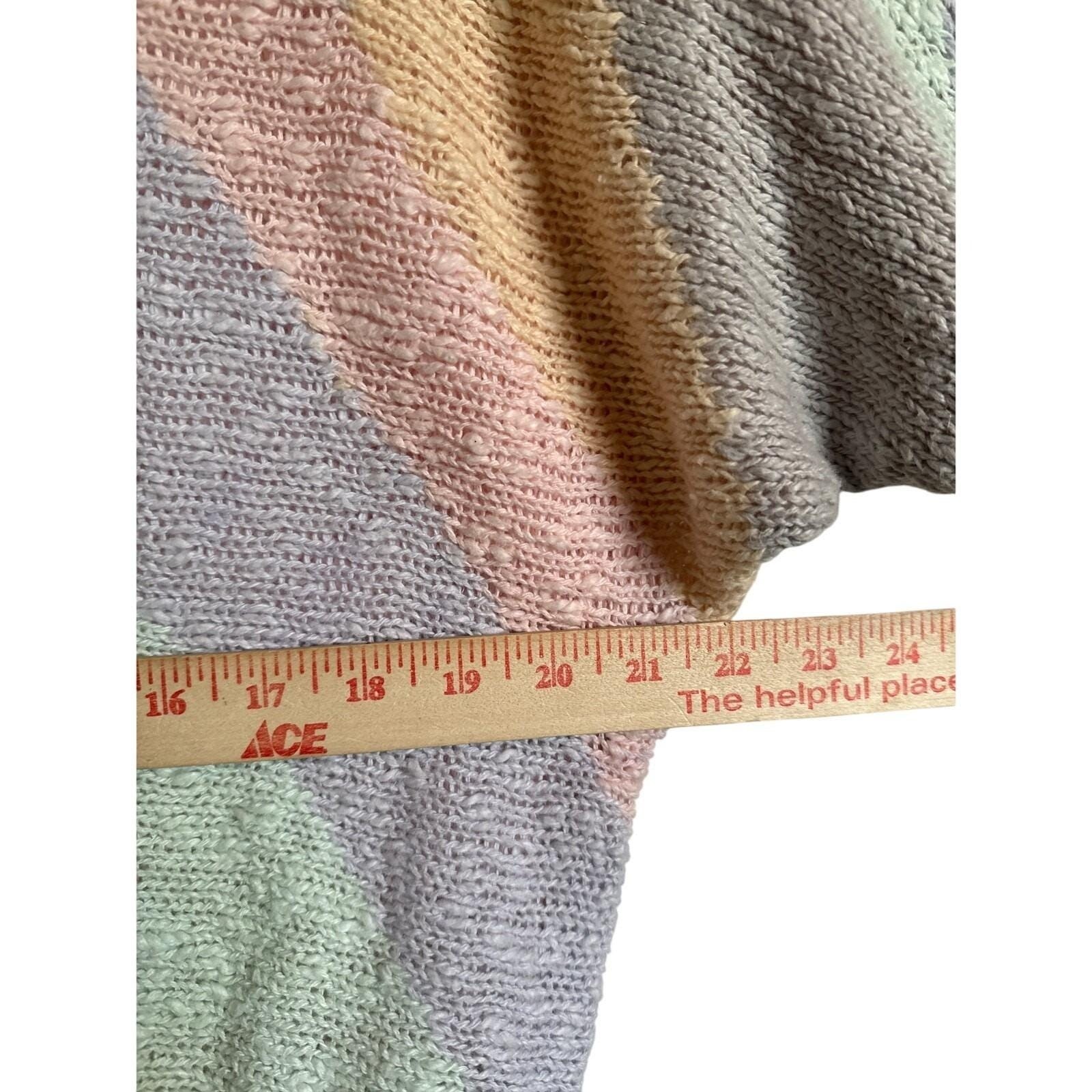 Vtg Renee Tener for Jeanne Pierre L Pastel Sweater Coquette Soft Girl Cozy Knit