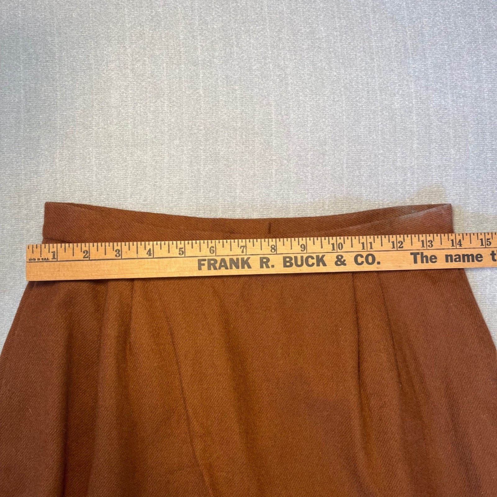 Vintage Thalhimers Brown Wool ? Pencil Skirt Made in USA 12 Academia Modest FLAW