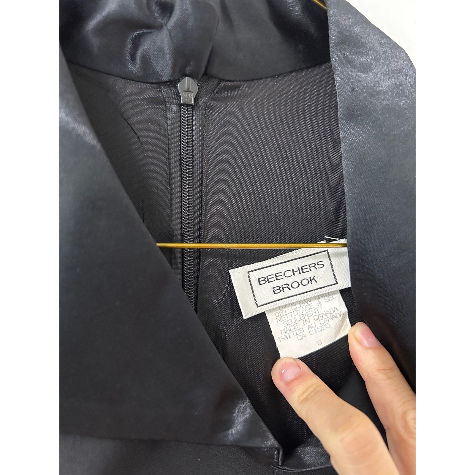 Beechers Brook Tuxedo Halter Maxi Dress Womens 8 Black Vintage Minimalist Gown