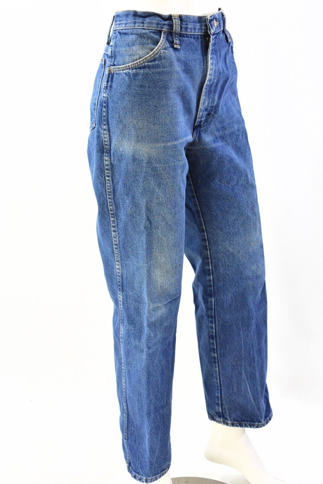 80s Vintage Rustler Jeans Medium Stone Wash Straight Leg High Waist Womens 16