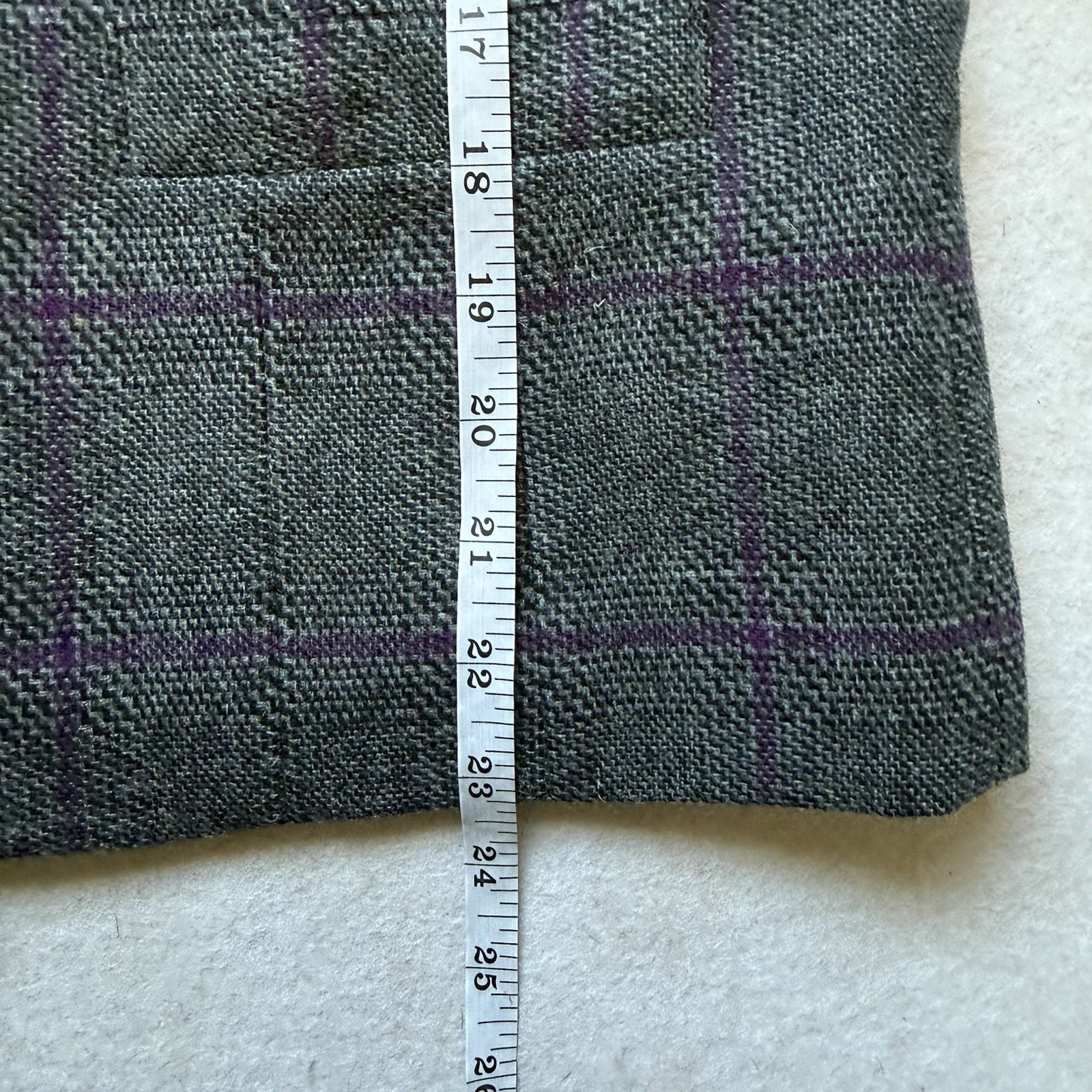 Pendleton Pure Virgin Wool Blazer Size 12 M/L Gray Purple Plaid Single Button