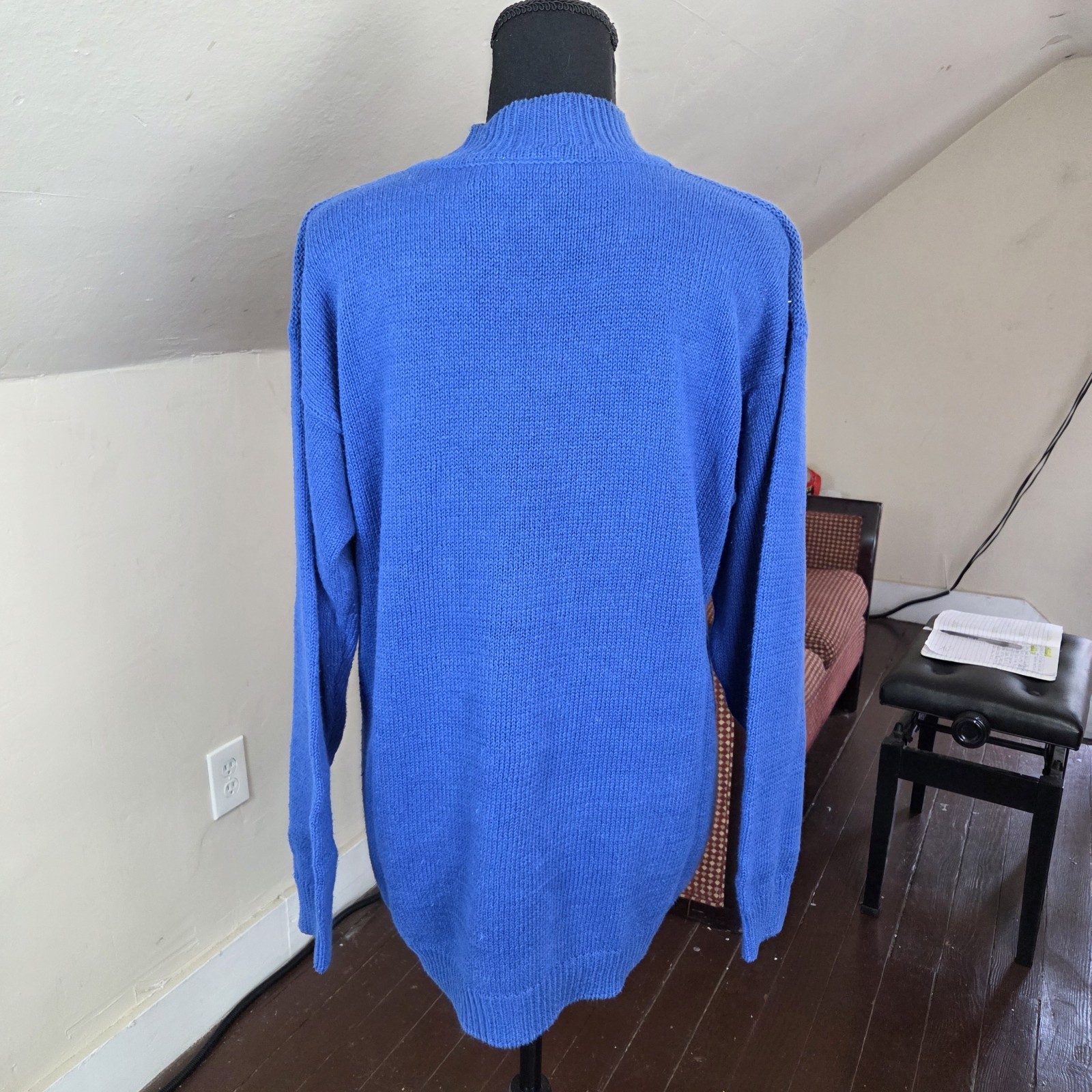 VTG Max and Diane Teddy Bear Sweater Blue Knit Pullover 80s 90s Style M