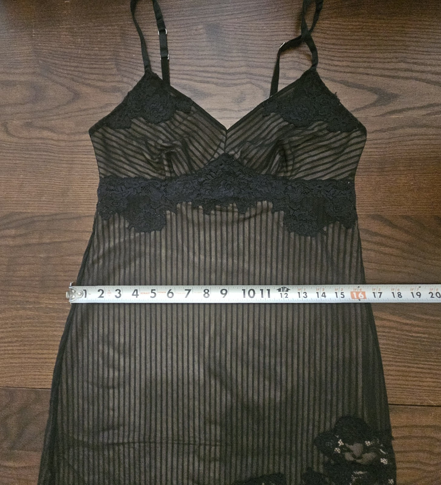 SOMA Pinstripe SLIP DRESS CHEMISE GOWN Stretch Sz S Short Lace Steampunk Nightie