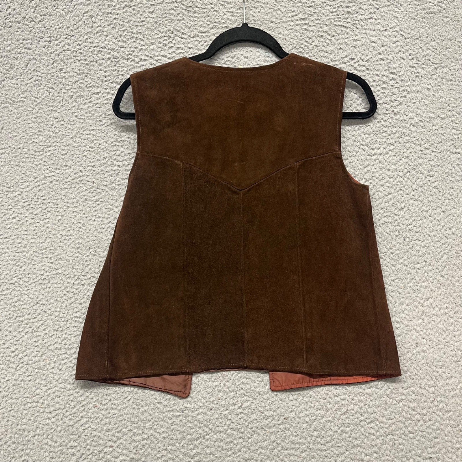 Vintage Suede Vest Womens S Brown Leather Western Rodeo Cowgirl Retro Mexico