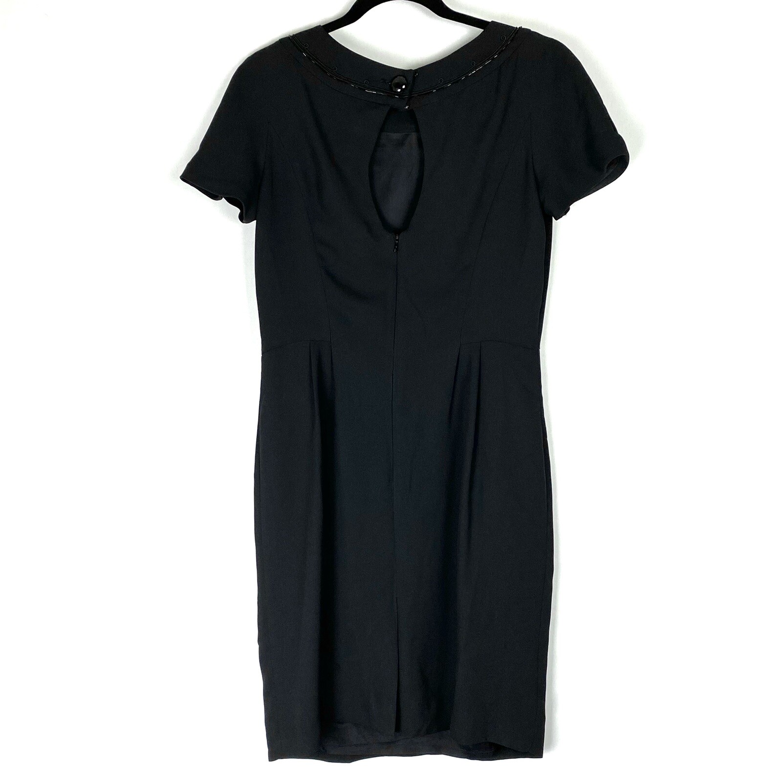 Vintage Yves Cossette Depeche Mode Little Black Dress US 10 Petite Beaded Detail
