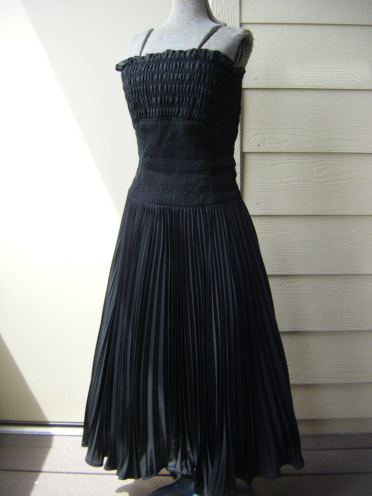 Dated 1946 „Lilli Ann” Strapless Ruffle Pleated Long Party Dress-Bust 36/S-M