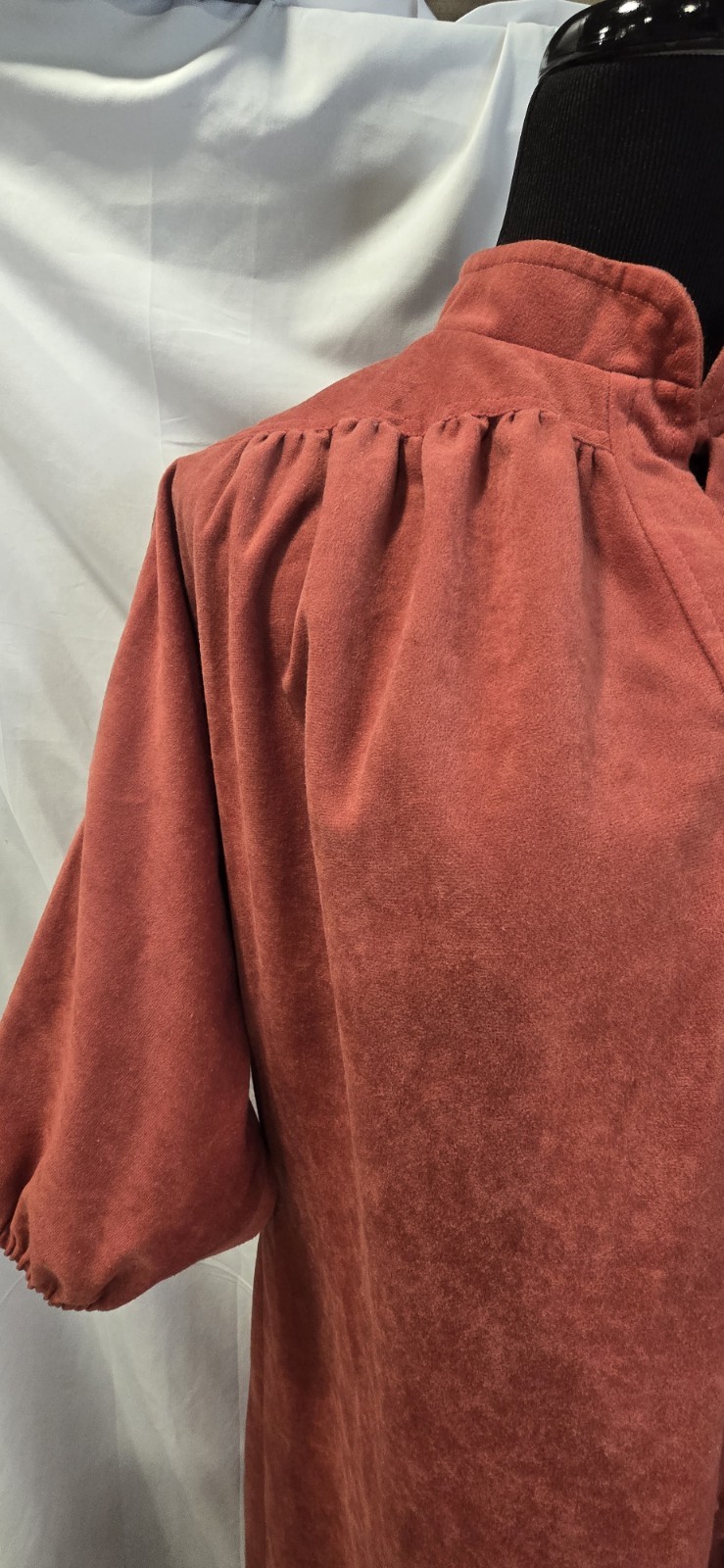 Lorac Original Burnt Orange Dress 3/4 Button-up Size XL Collard