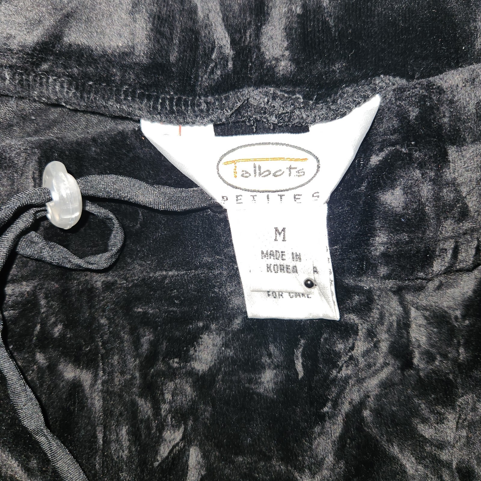 Vtg Talbots Crushed Black Velvet Pants Lounge Party Christmas Pullon wast 28 30
