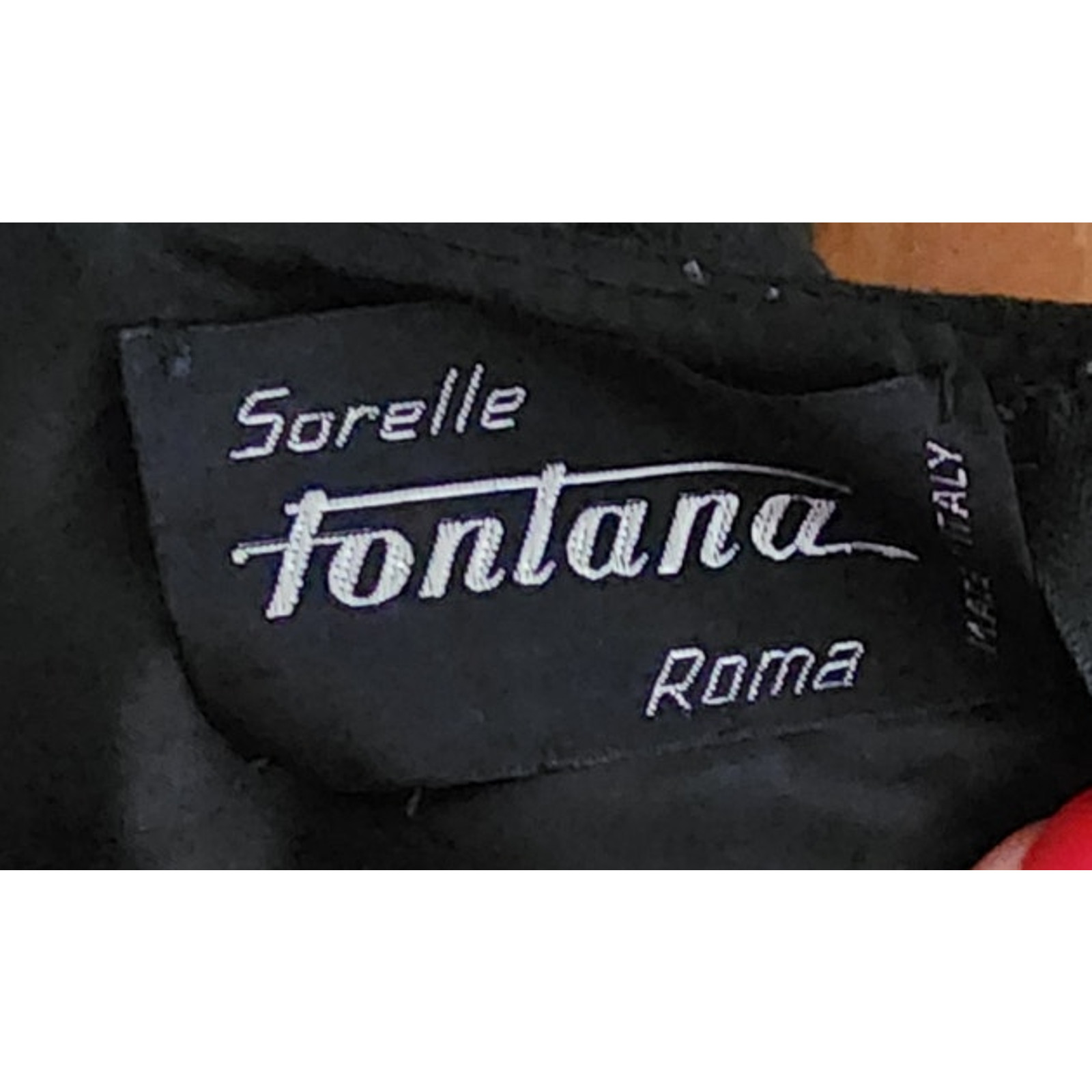 VTG 60s Sorelle Fontana Dress Black Rayon Crepe Pleated Fringe Italian Designer