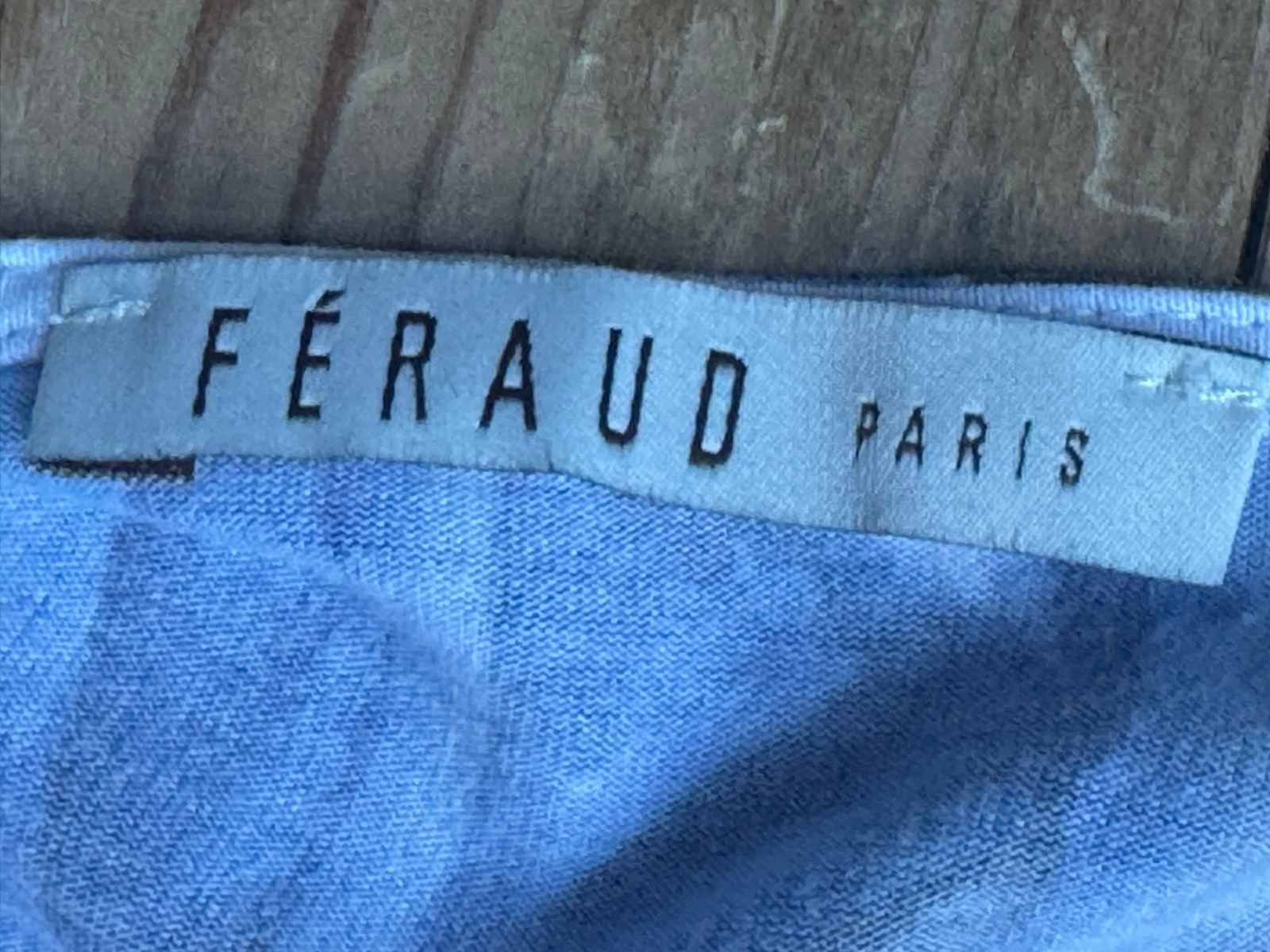 Louis Féraud dress jersey blue white size 40/42 designer print viscose Paris