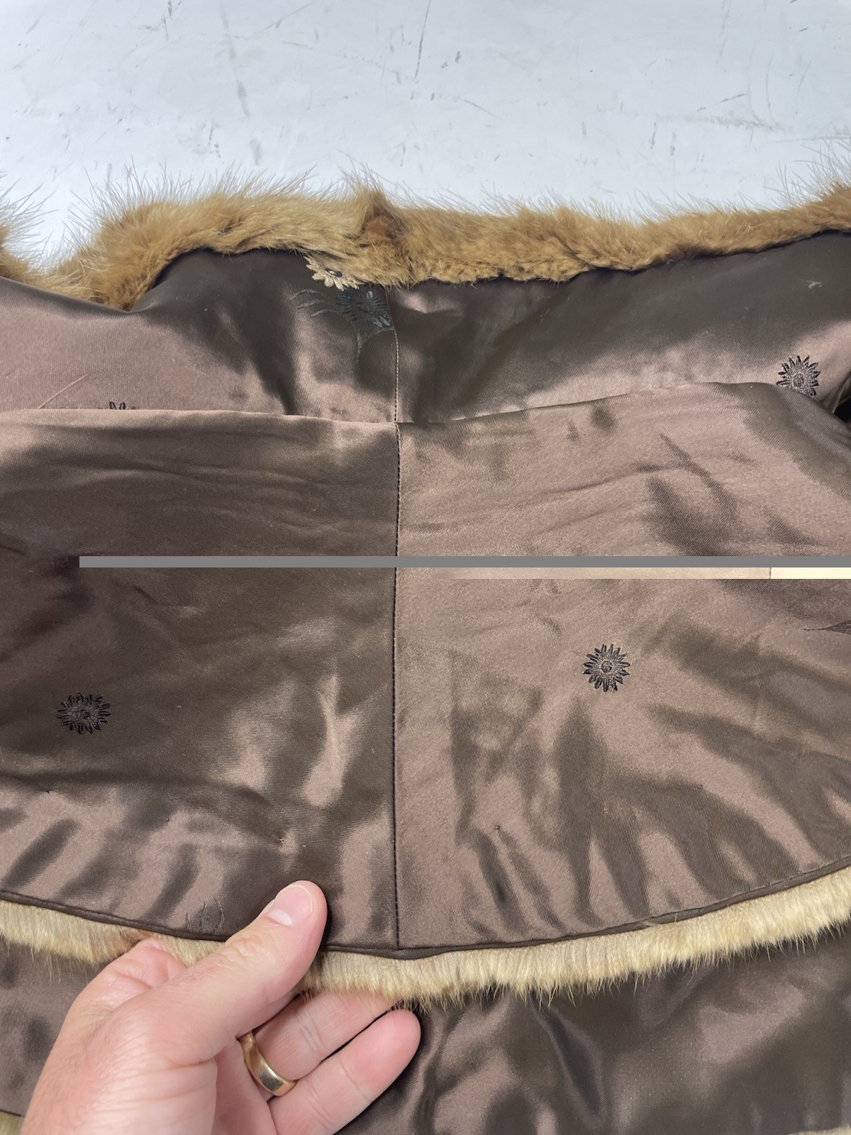 Hutzlers Vintage Brown Mink Fur Stole Wrap Coat Shawl 50s 60s