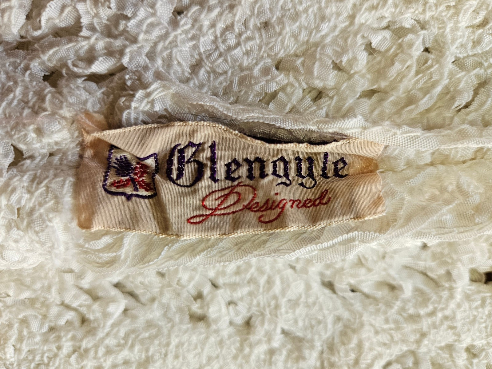 Vtg Glengyle Cream Sheath Crochet Lace Dress Scallop Pattern Small Petite?