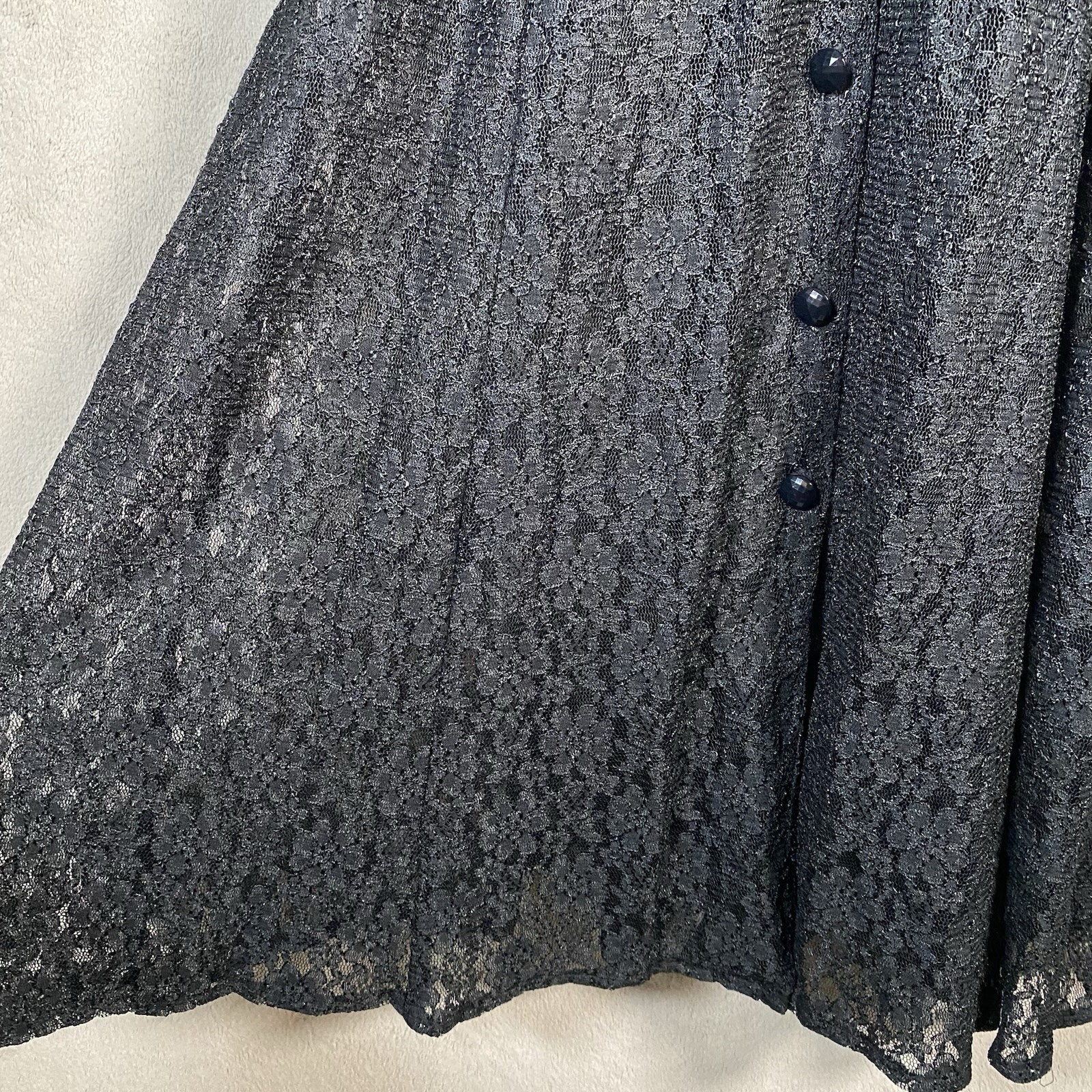 Vintage Black Sheer Lace Cardigan Dress Corset Victorian Gothic Dark Romantic