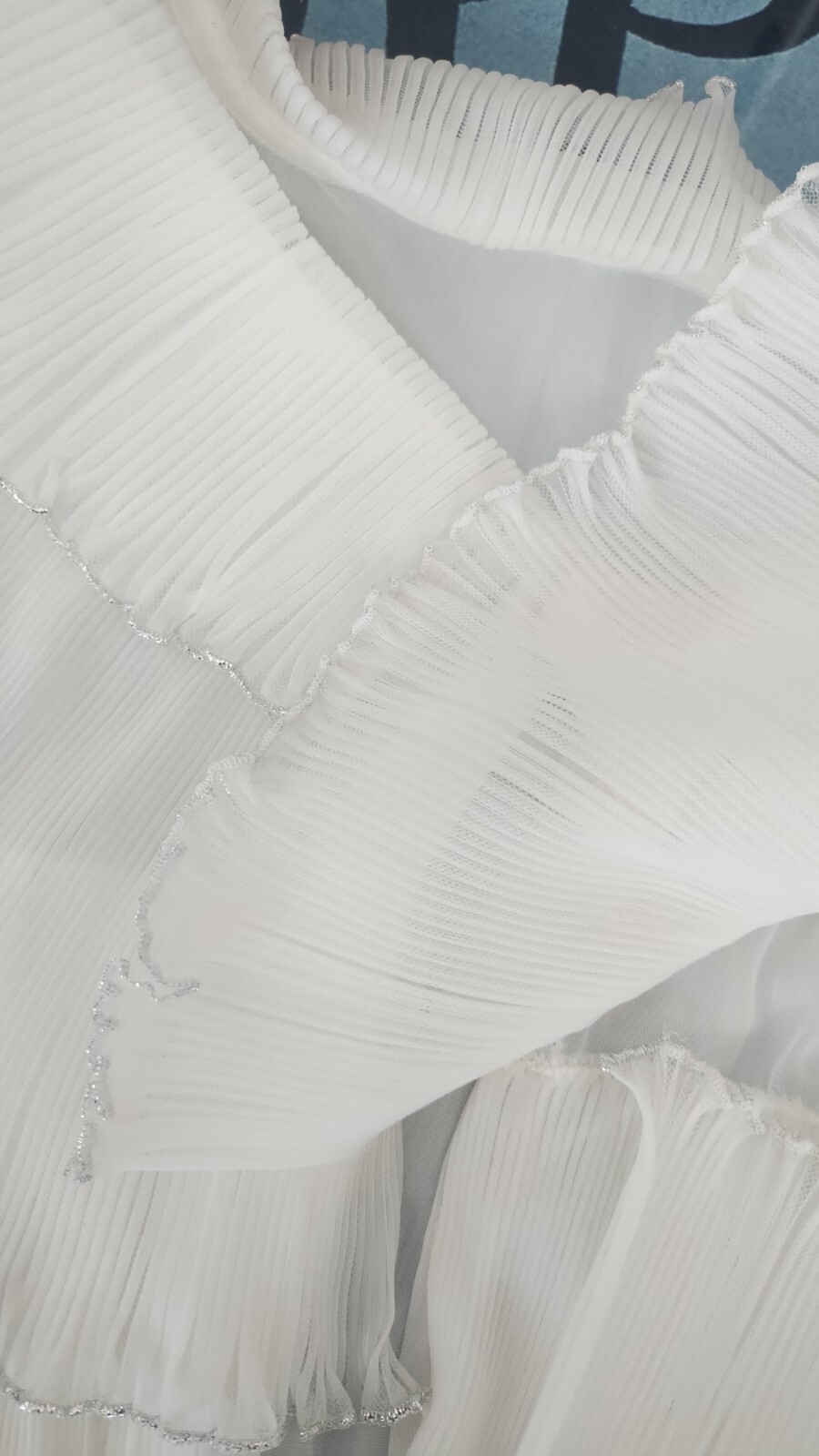 Vanity Fair vintage 1950’s pleated white nylon cropped Bed Jacket Caplet Med