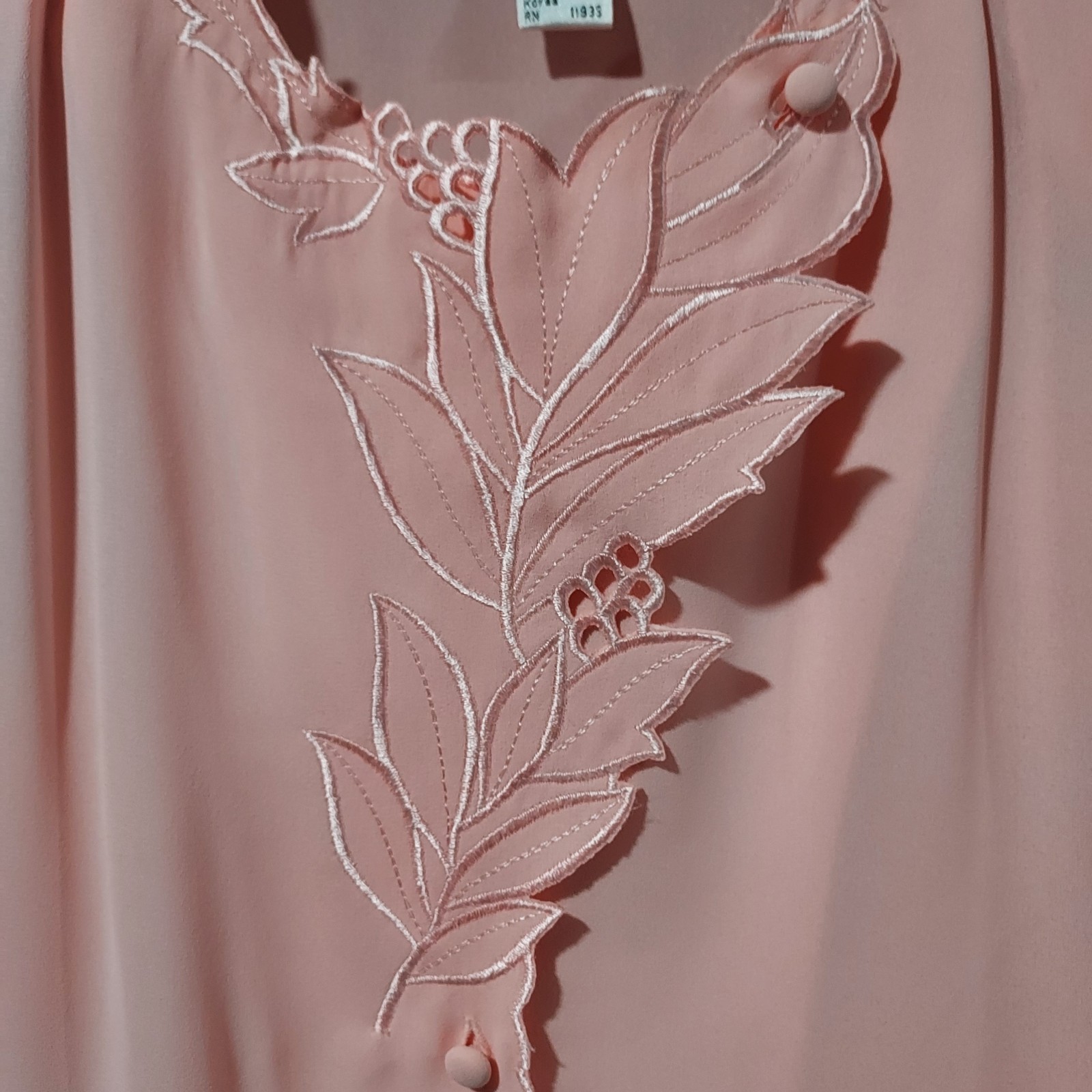 Twee Vintage La Blouse Size 8 Antique 1980’s Lace Pale Pink Short Sleeve Top