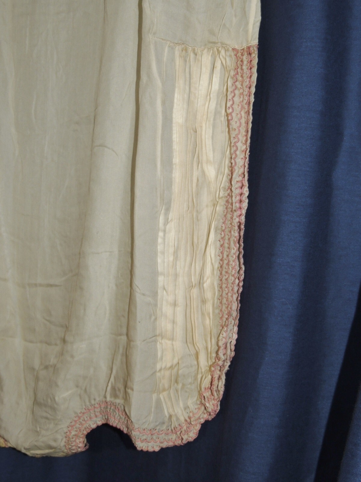 1920’s Ivory Silk W Pink Embroidery Step In / Chemise / Bloomers MED
