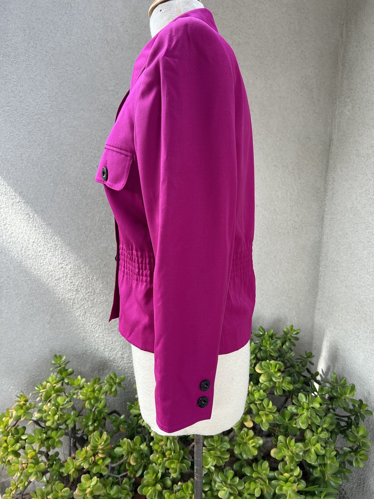 Vintage Preppy Jacket By Valentino Miss V fuchsia pink wool sz 38 4 Italy