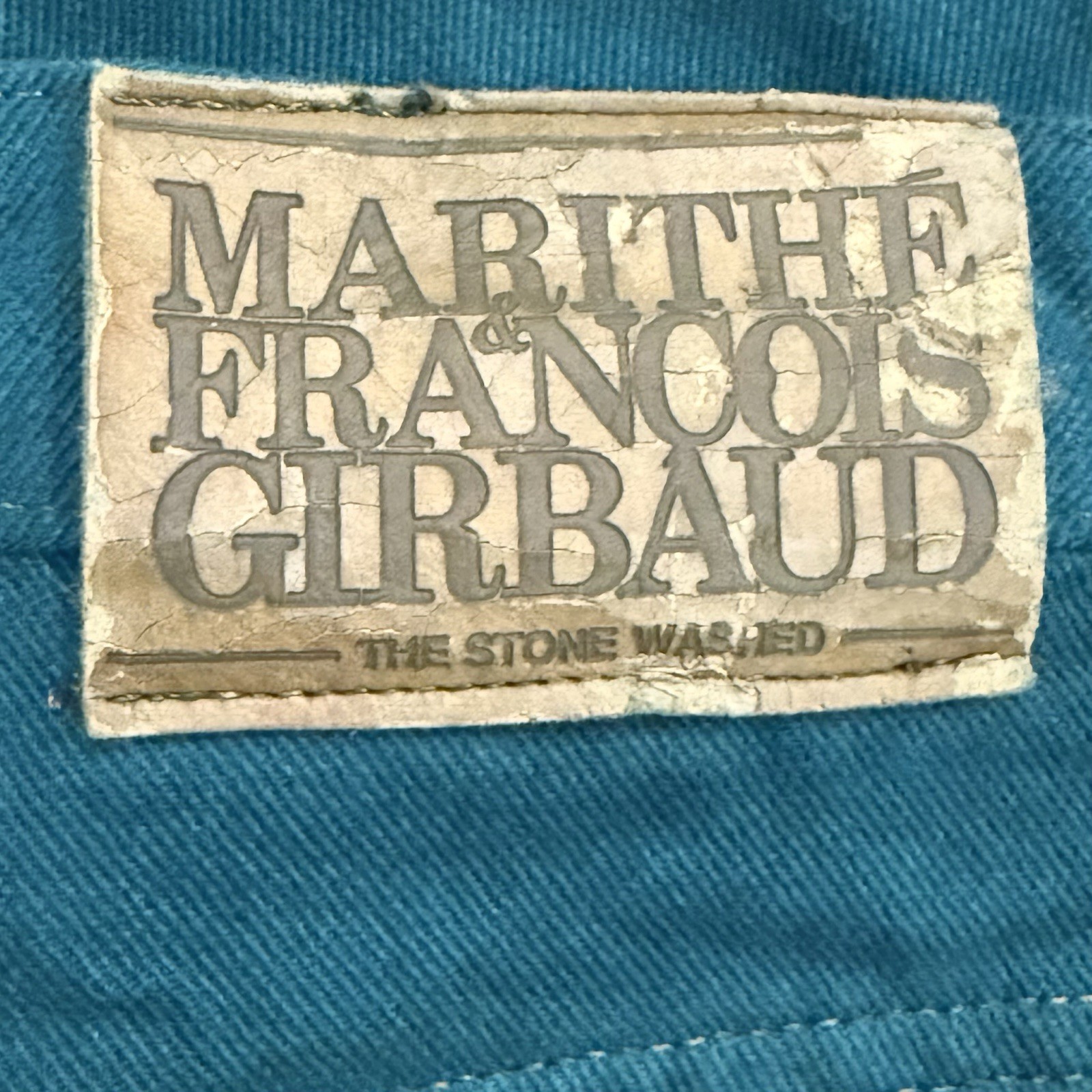 Marithe Francois Girbaud Jeans Women 7/8 Teal Vintage High Waist Tapered 90s