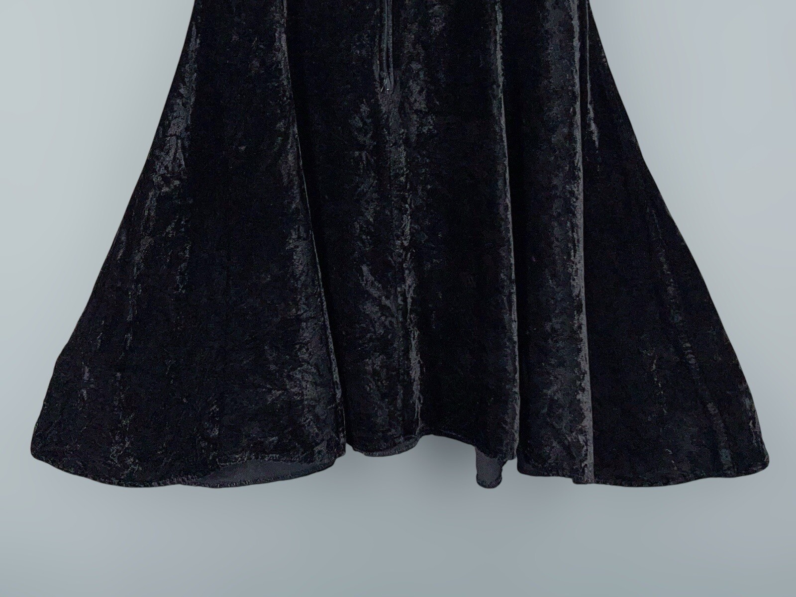 Vintage Black velvet Sheer Party Dress Size 8 GOTH Whimsigoth Grunge Moda Int’l