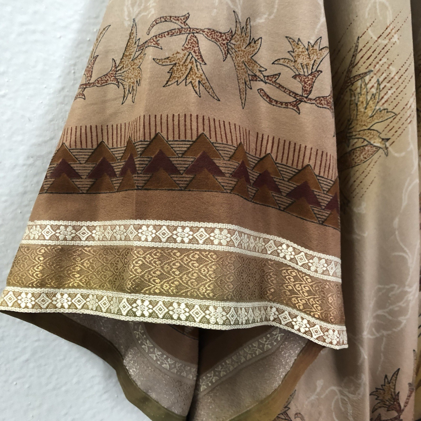 Vtg Florence Silk Kaftan Dress With BeIt Imported From Latina Italy 4-16