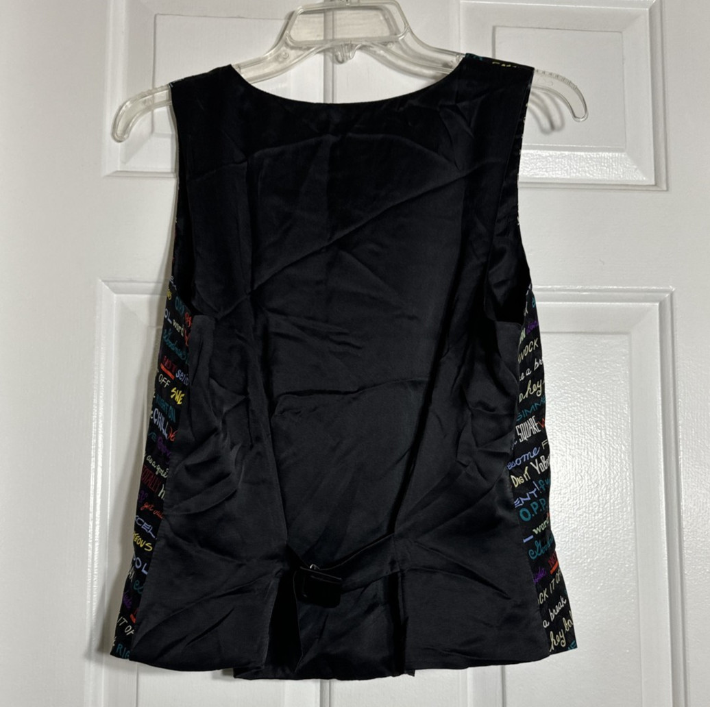 Vintage 90’s Nicole Miller Silk Vest Slang & Throwback Pop-culture Catchphrases