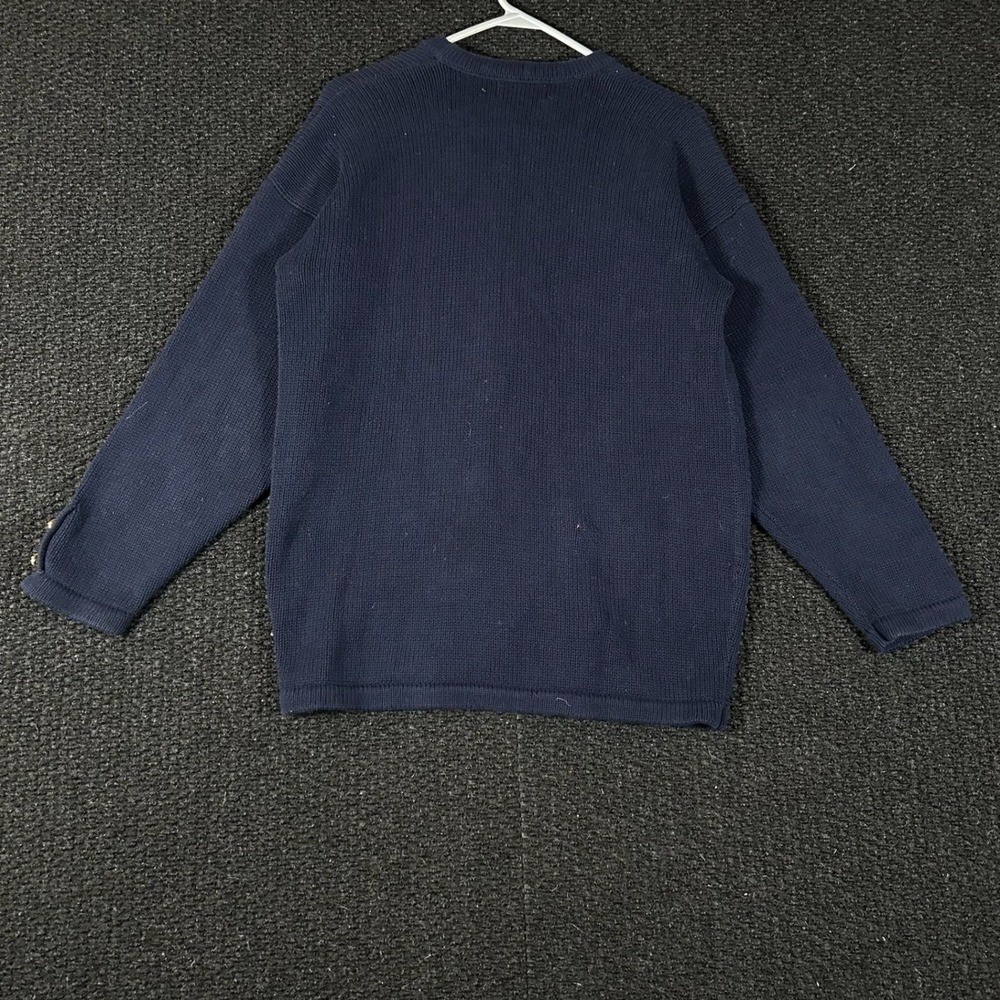 The Eagle’s Eye Vintage 1990 Navy Blue Anchor Embroidered Cardigan Sweater M