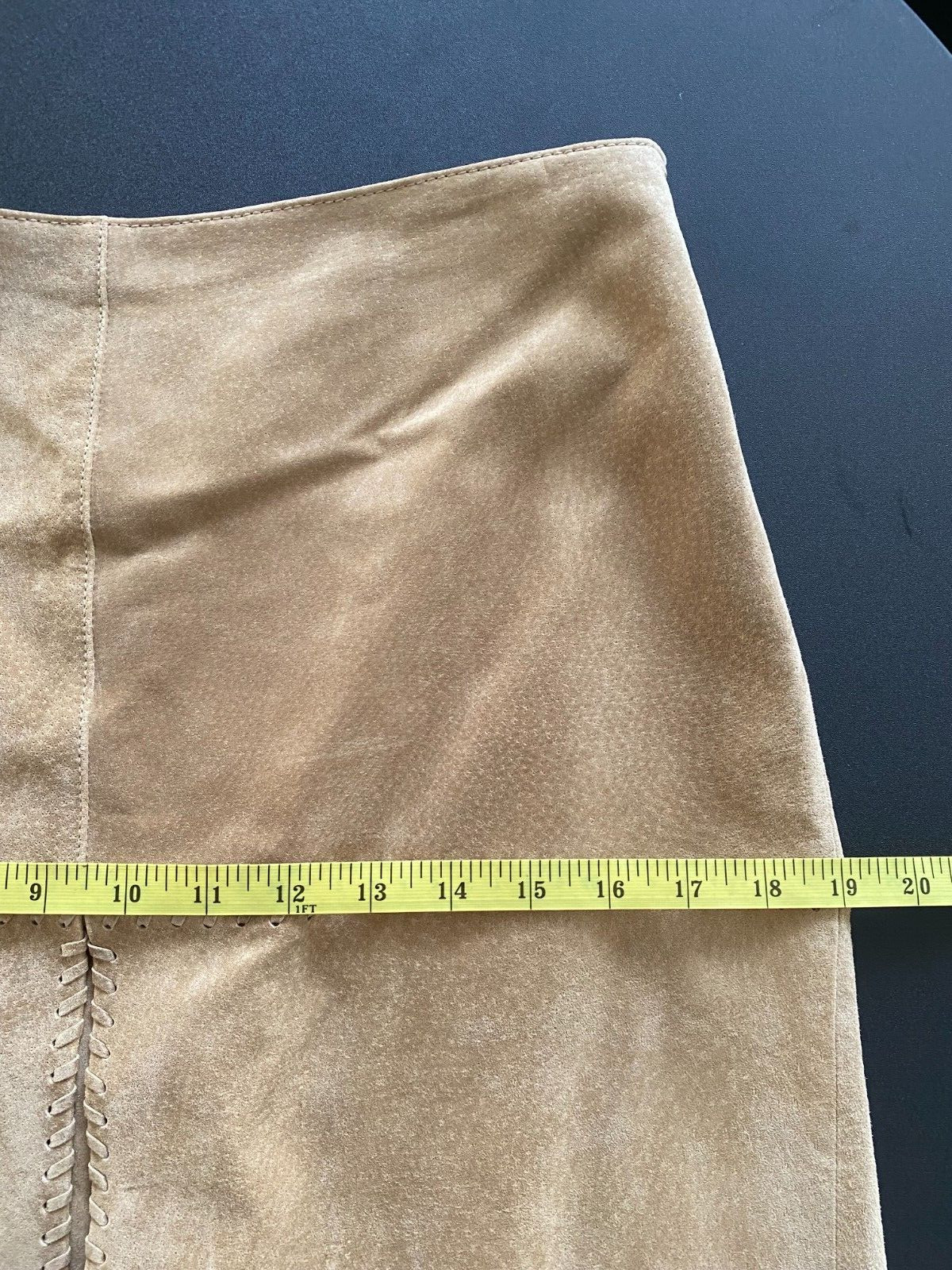 Vintage Worth y2k Suede Braided Detail Mini Skirt Boho Western Bella Hadid read*