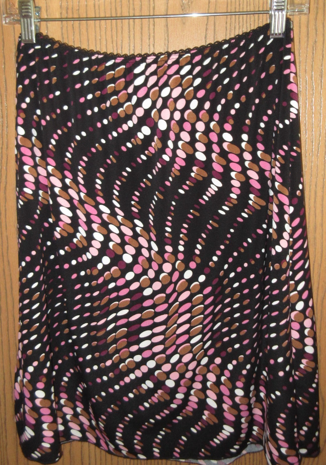 RARE 70’s MOD GIORGIO FIORLINI blk pink stretch poly half slip skirt sz S USA