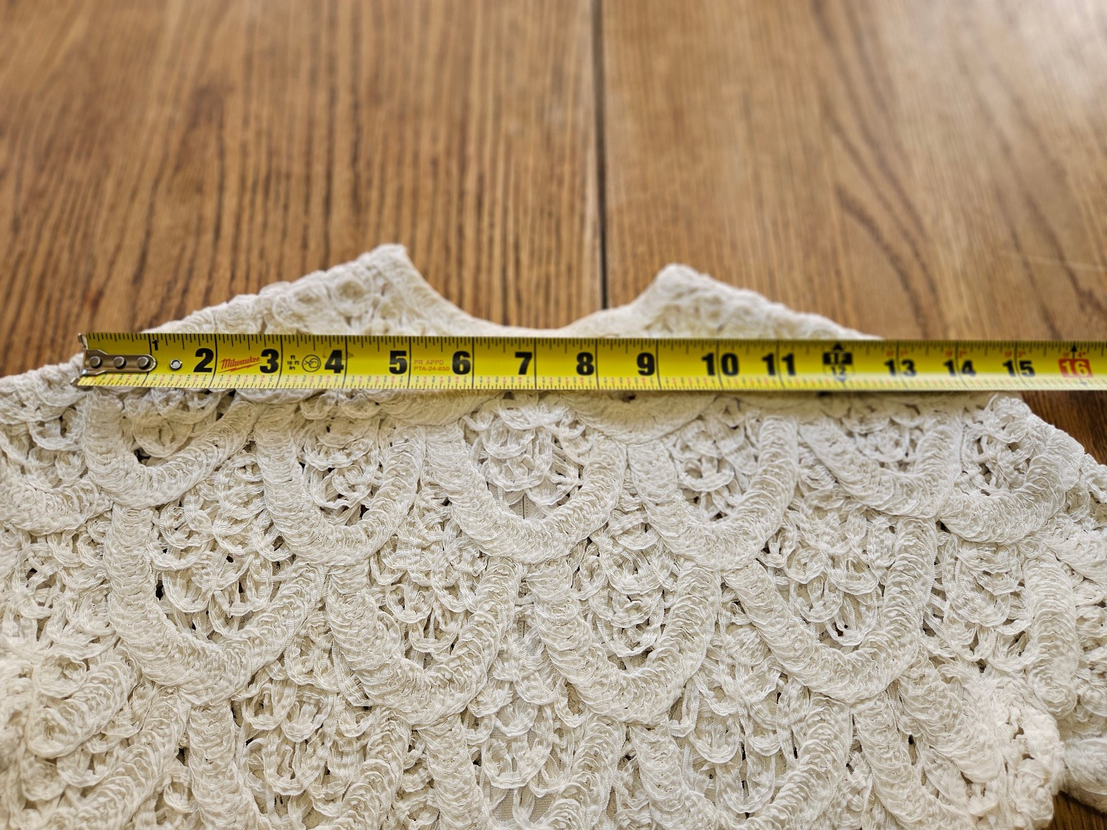 Vtg Glengyle Cream Sheath Crochet Lace Dress Scallop Pattern Small Petite?