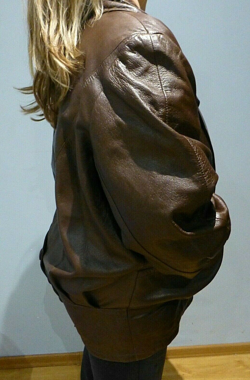 1980 DIJA vintage Dark Chocolate Women’s Genuine Leather jacket UK16, US12, EU44