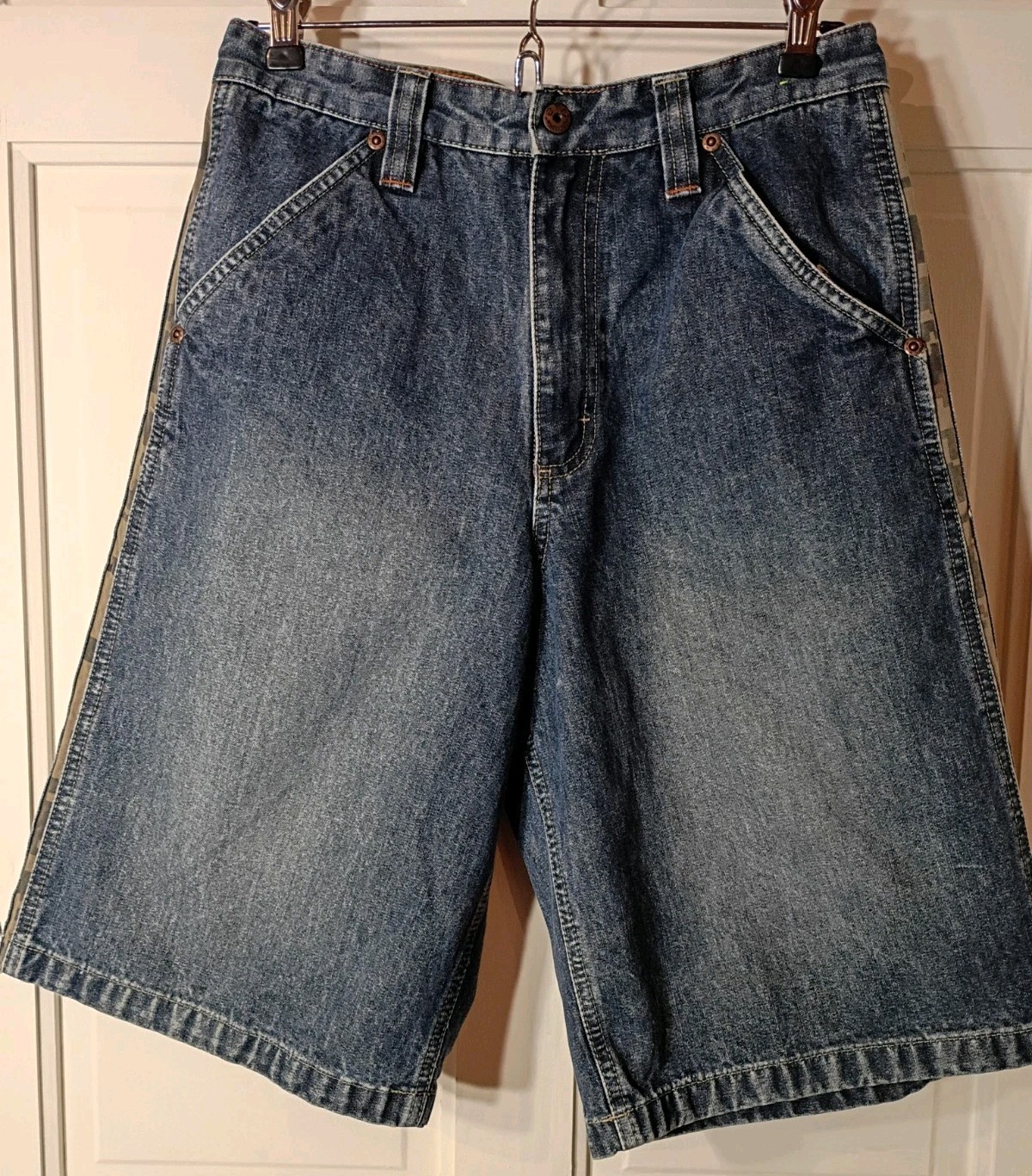 Vtg WRG JEANS CO. ATG Streetware SHORTS 16 Reg. 28″ Waist Unisex Y2K Denim/Camo