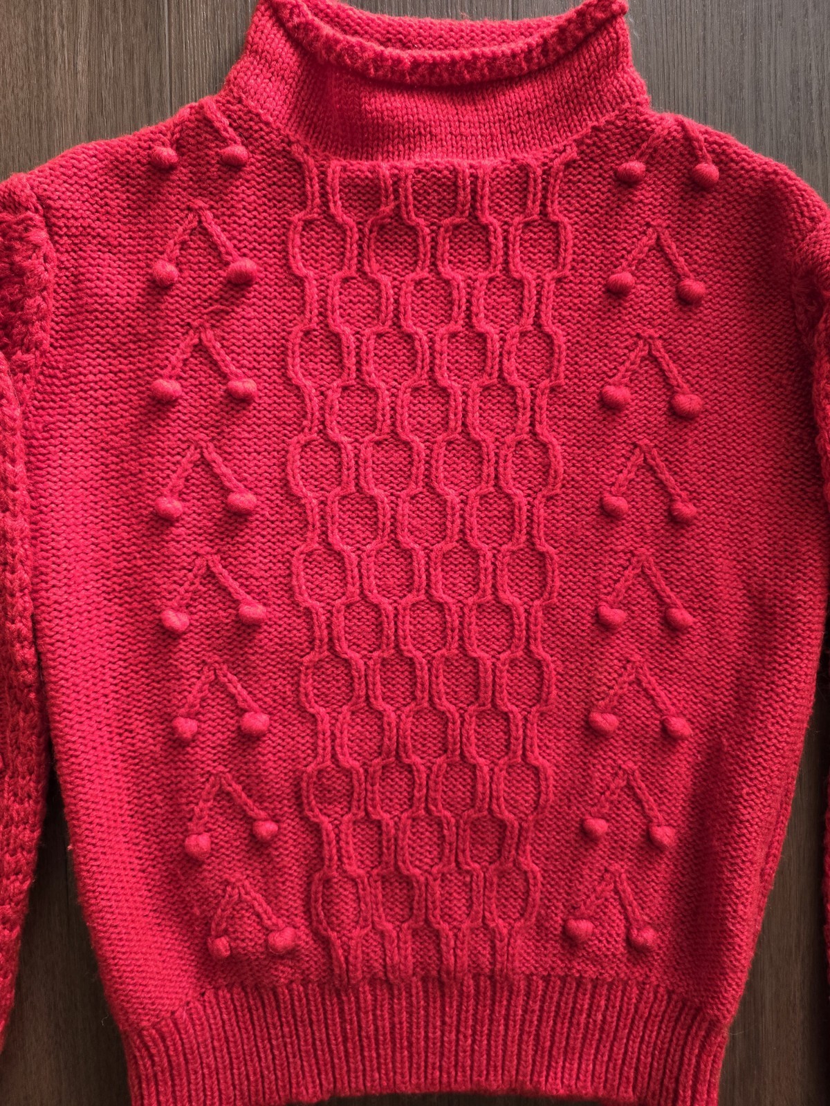 Vintage 1980s Cherry Red Barry & Jarry Christmas Sweater Womens Small Medium