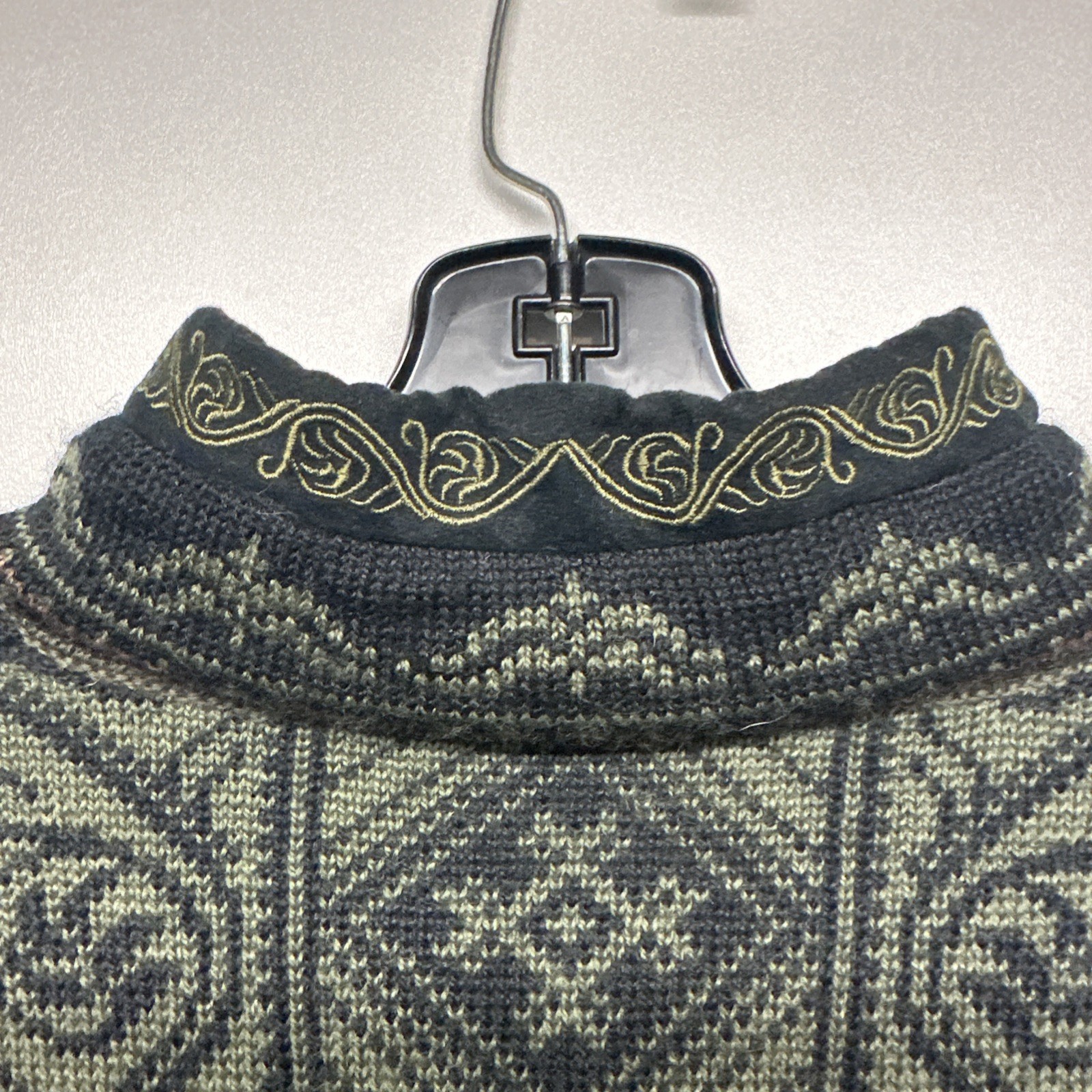 Women’s Dale Of Norway 100% Wool Pullover Sweater Ladies Large L Olive/Black