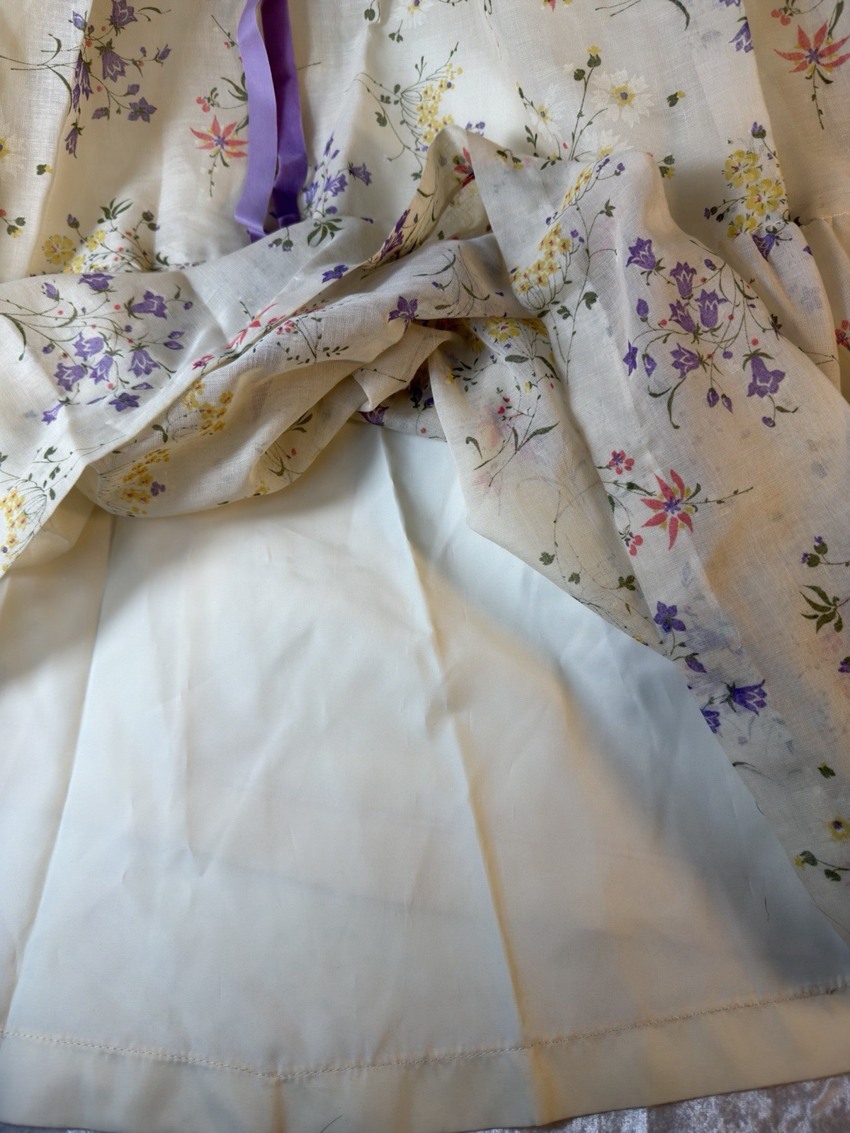 Vintage Nadine Prairie Maxi Dress Floral Halter Cottagecore Lace Tiered XS