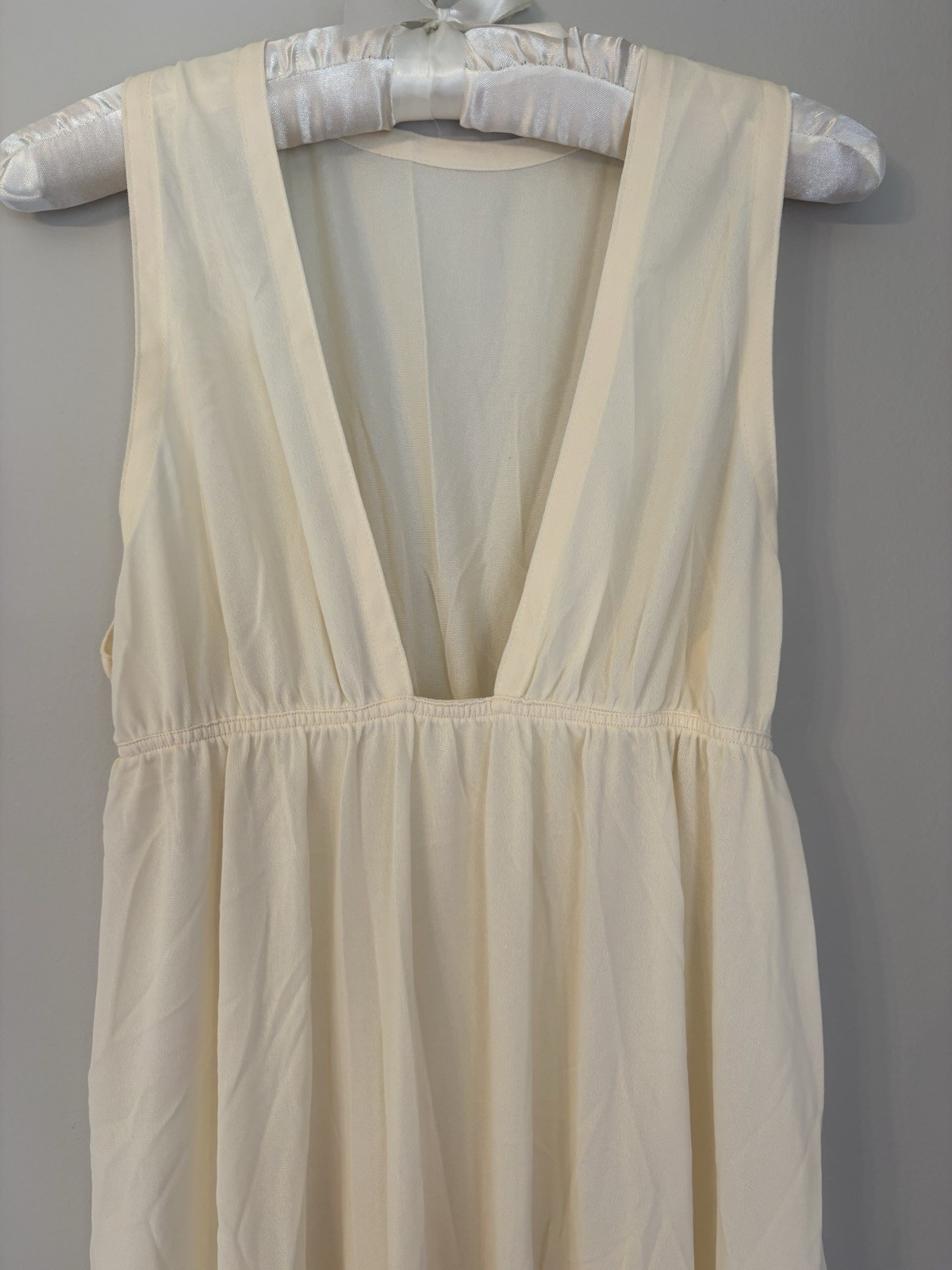 Vtg Scott Barrie BARAD 60s 70s Nightgown MCM L Large RARE Gown Plunging V Neck