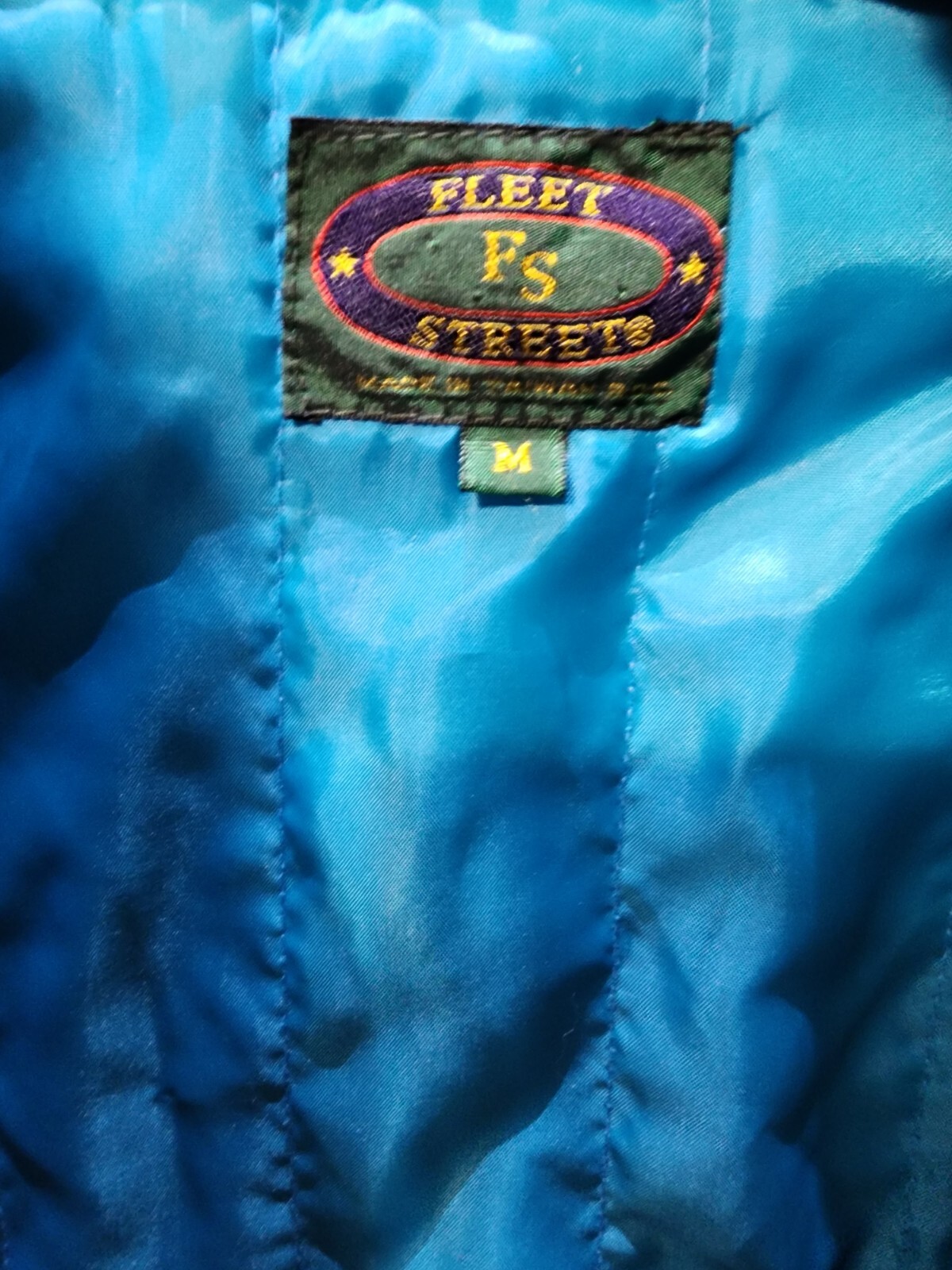 Fleet Street Knit Sweater Jacket Women’s M Teal/Purple Heavy Vintage 80s
