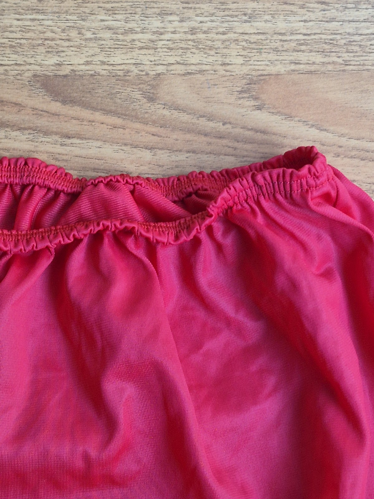 Vintage 70s Jer Marai Red Nylon High Waist Gusset Ruffle Lace Pin Up Panties