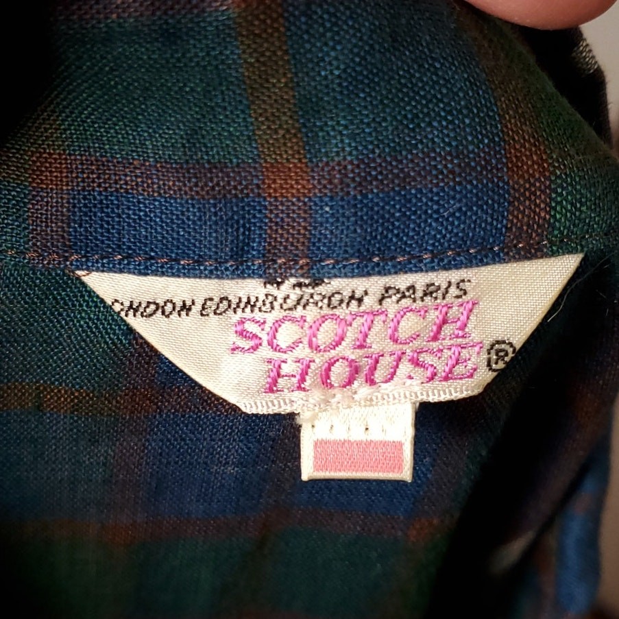 Vintage Scotch House Tartan Plaid Shirt Dress Old Money Preppy Academia Retro M