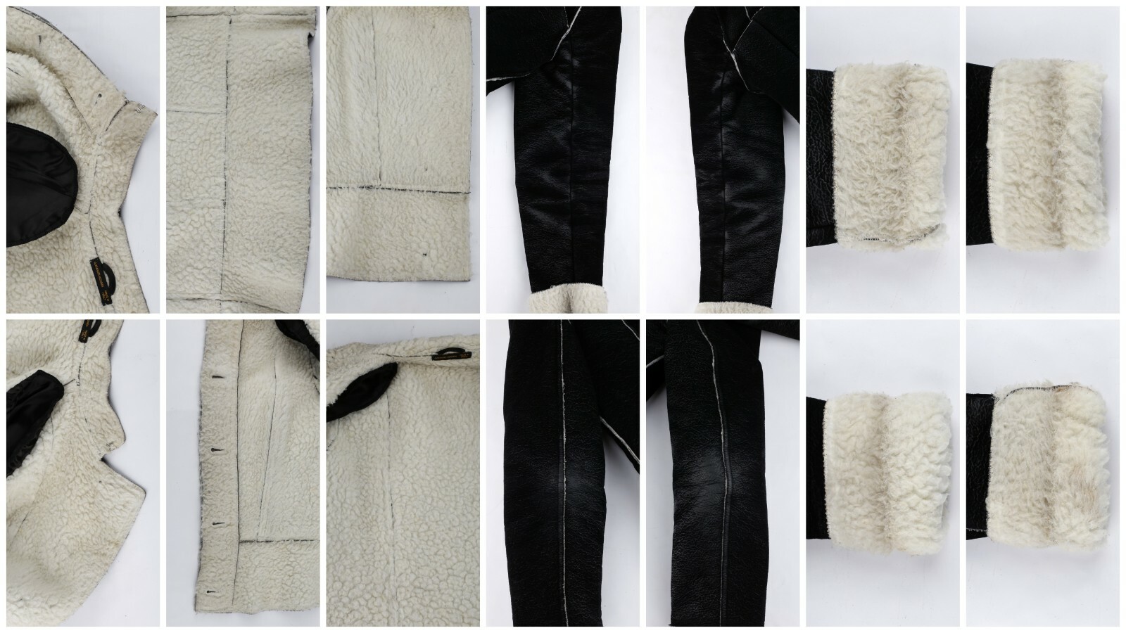 ALEXANDER McQUEEN A/W 1999 Black Cream Shearling Sherpa Panel Jacket Coat