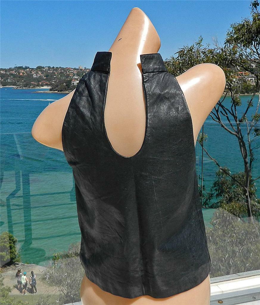 VINTAGE Punk Rocker 1970s-80s Original Edgy Biker Leather Top