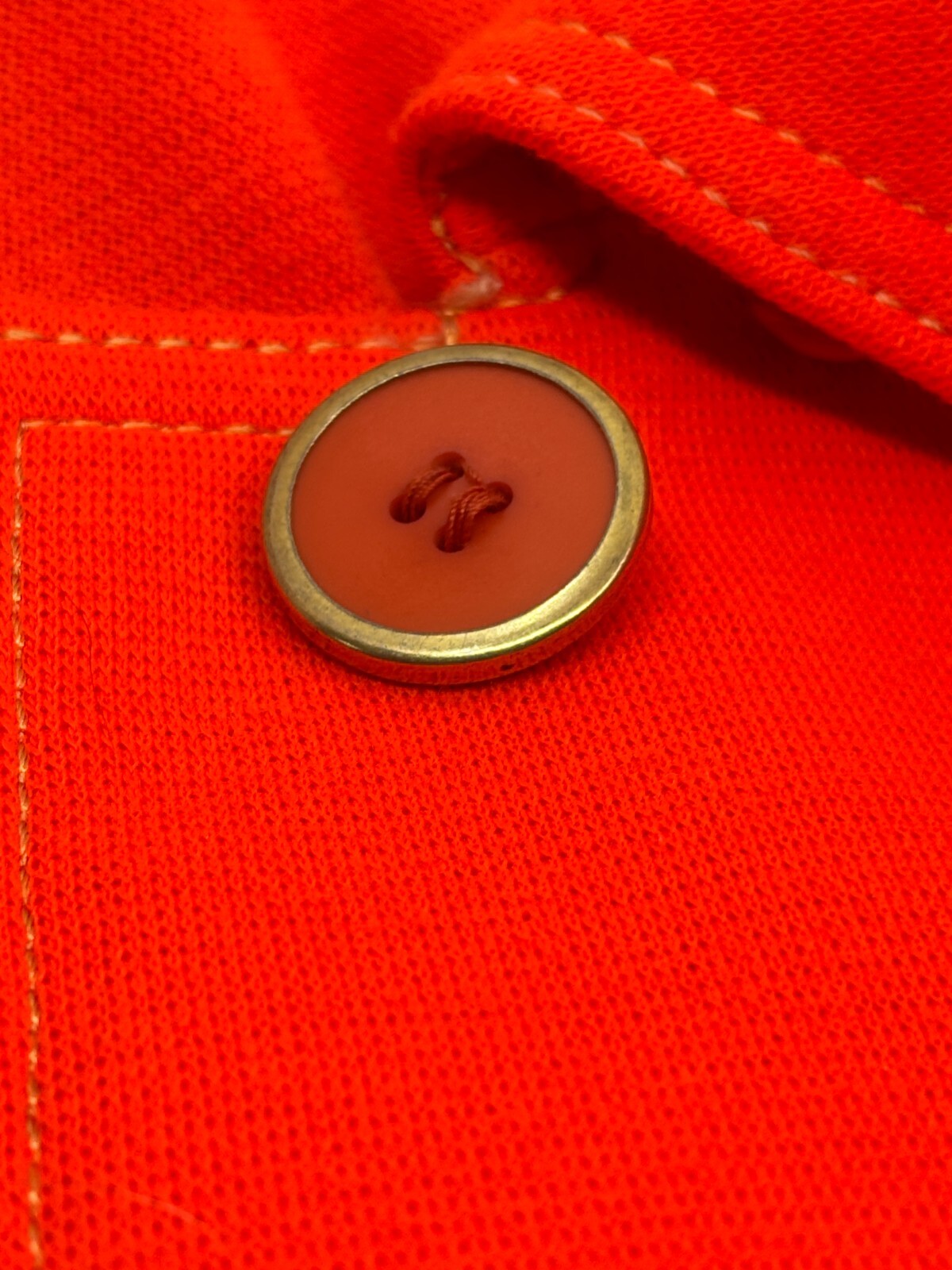 Vintage 1974-95 Womens Coat Size L-XL Orange Double Knit Buttons Tie Back Pleat