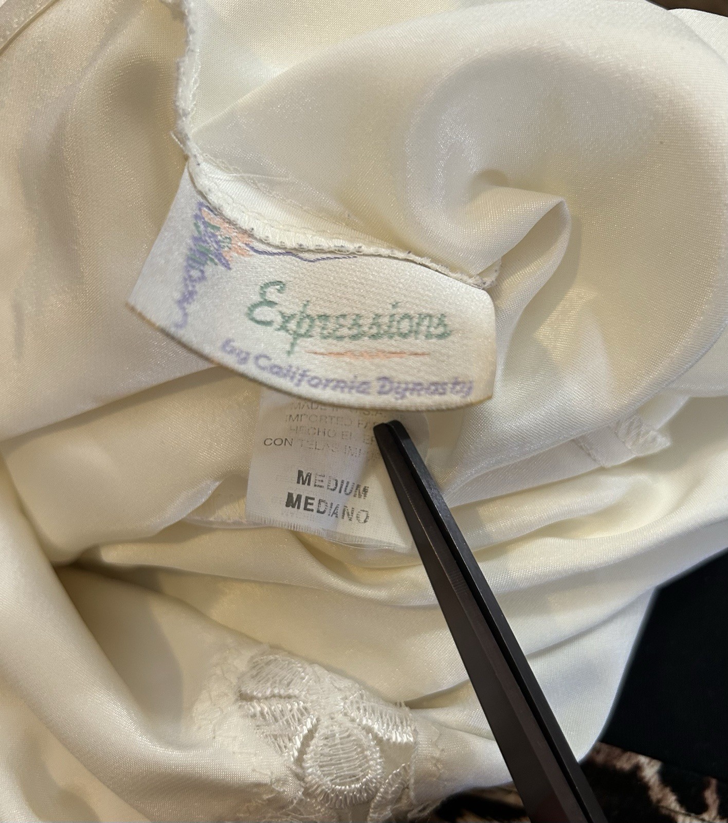 Expressions California Dynasty Ivory Satin Night Gown Lingerie Coquette Wedding