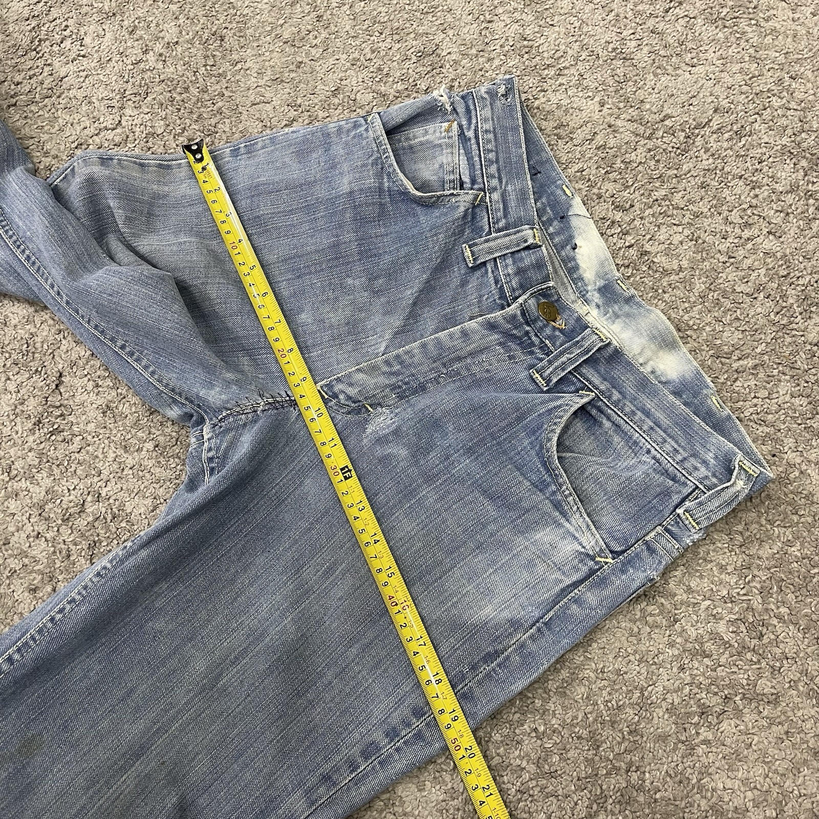 True Vintage 70s Hippie Denim Lee Flare Jeans Actual 31.5×34 Distressed